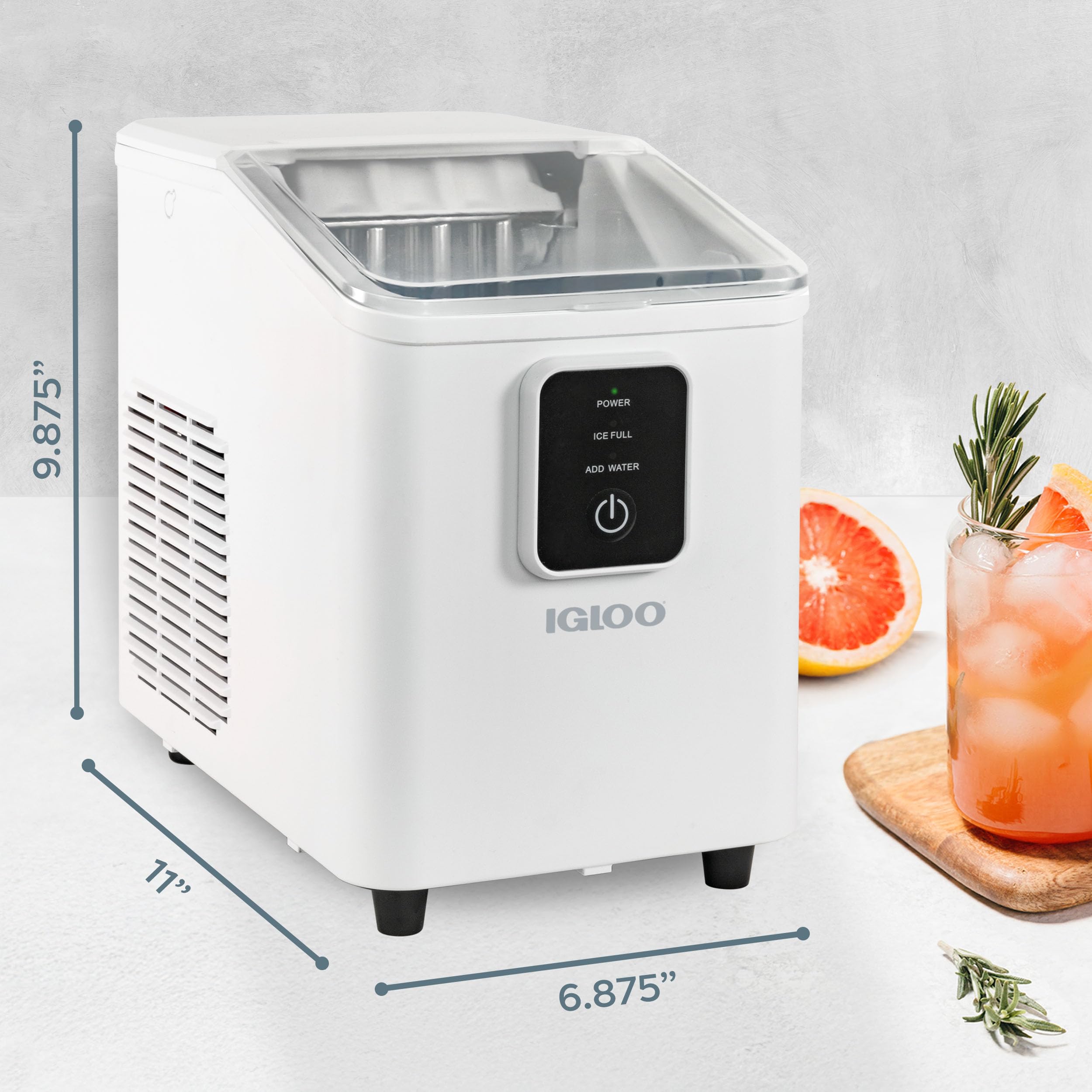 Igloo Automatic Self-Cleaning Portable Electric Countertop Ice Maker Machine with Handle, 26 Pounds in 24 Hours, 9 Ice Cubes Ready in 7 Minutes, with Ice Scoop and Basket
