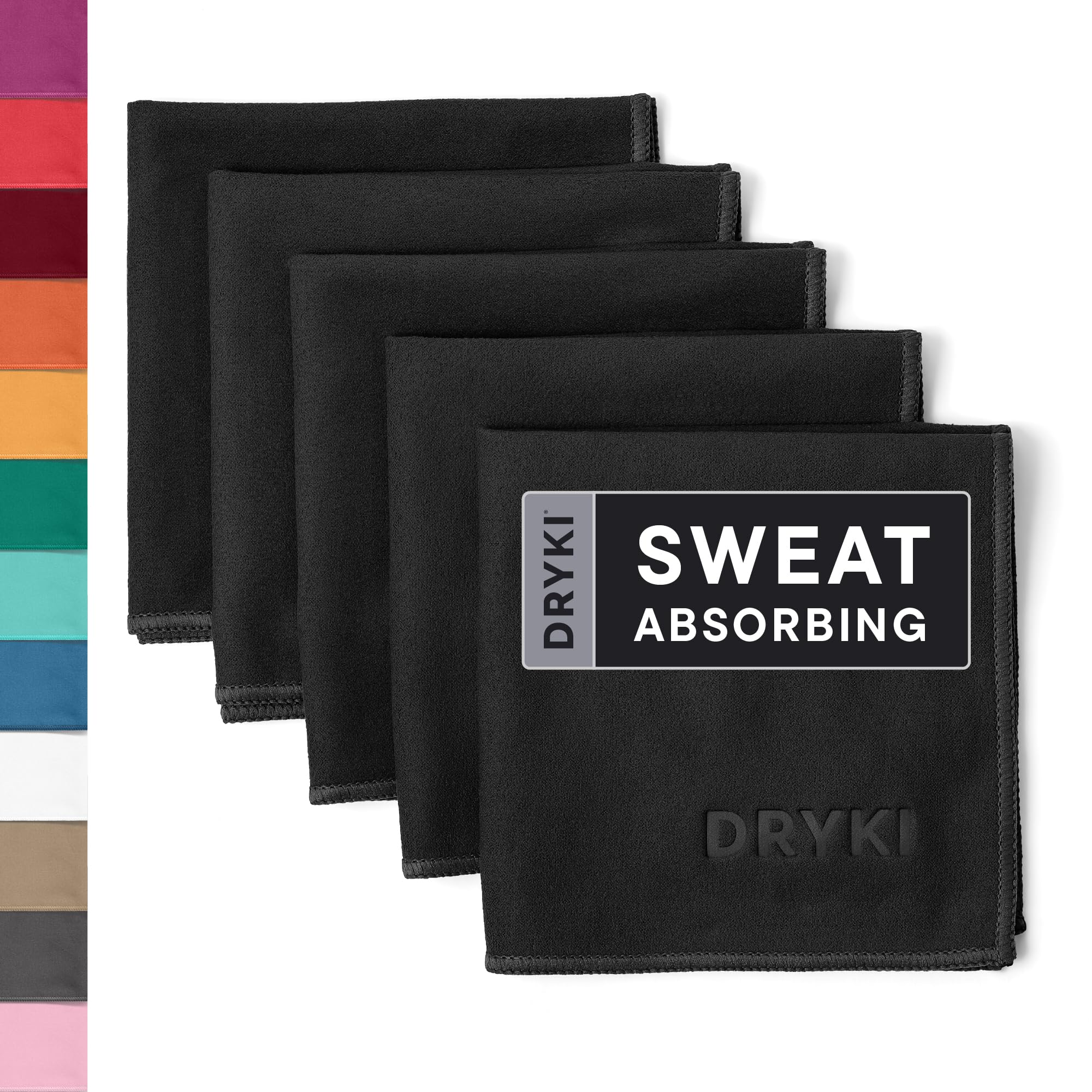 DRYKI Pocket-Sized Sweat Towels - The Original Sweat Absorbing Handkerchiefs - Quick-Dry Microfiber Sweat Rags for Face, Hands, & Body - Men & Women - Gym and Work (Moss Camo: 5 Pack)