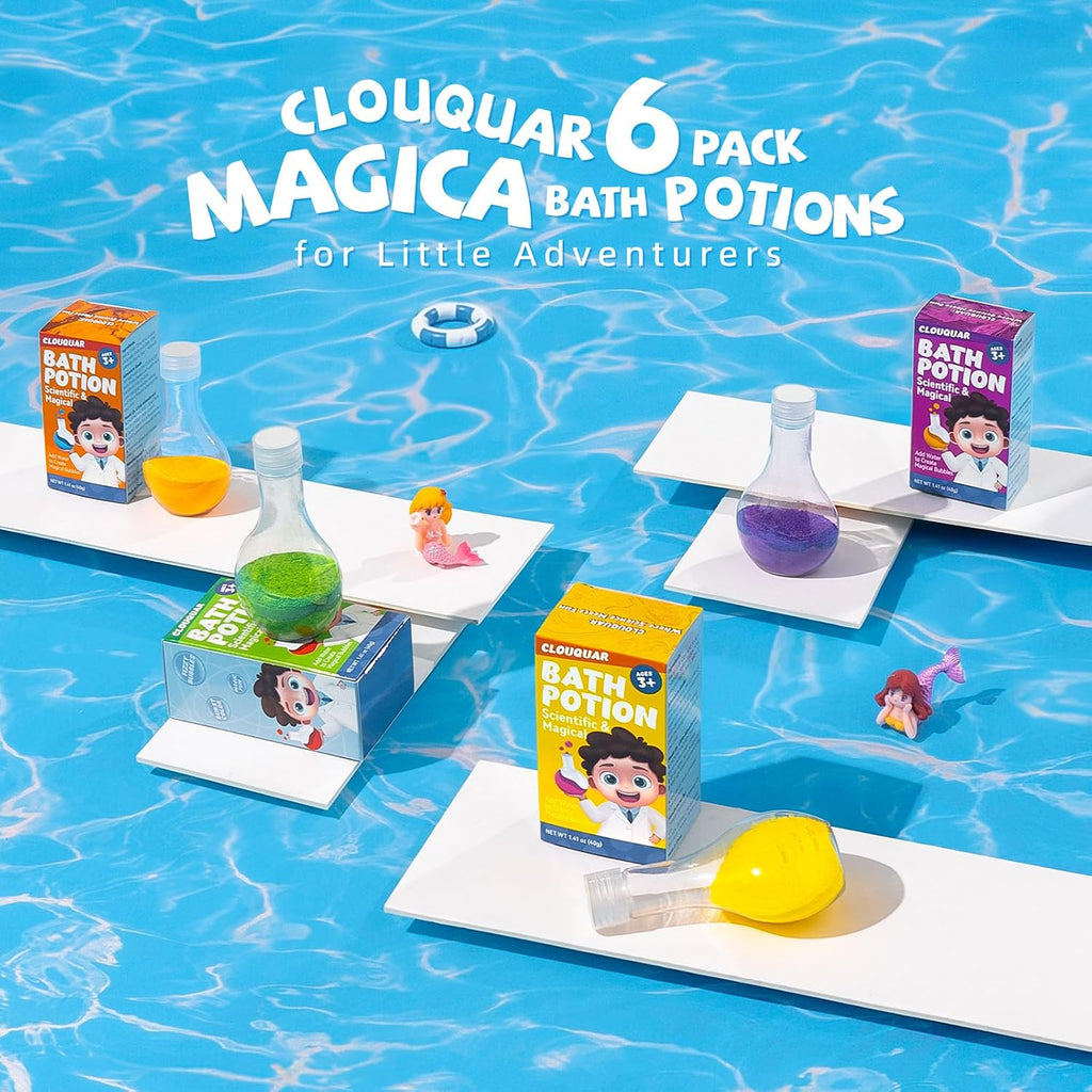 Kids Bath Bomb Potions, 6 Pack Non-Toxic Fizzy Bubble Bath Explosions, Colorful Burst Bath Potions for Kids, Scientific & Magical Bath Time Buddy, Fun & Educational Bubble Bath