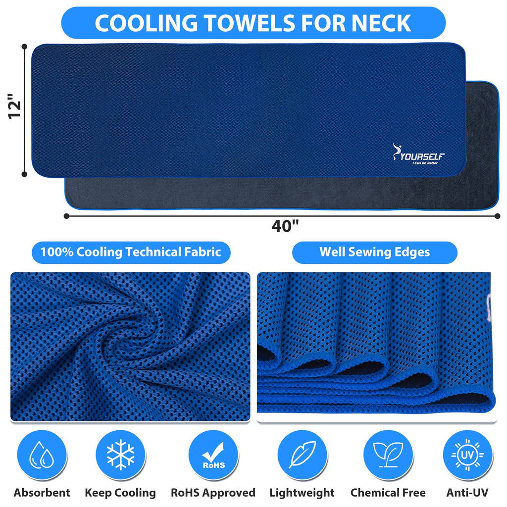 SYOURSELF Cooling Towel, Cooling Towels for Neck,40" x 12"Ice Towel for Instant Cooling Relief, Soft Breathable Chilly Towel, Perfect Yoga, Golf, Sports, Gym, Workout, Athletes Towel (1PC-Orange)