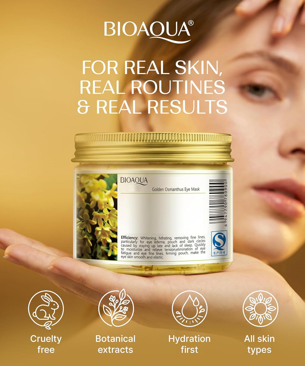 BIOAQUA Under Eye Patches - Collagen Under Eye Patches to Reduce the Look of Dark Circles & Puffy Eyes - Hydrating Osmanthus Lemon Gel Eye Mask, 80 Pcs