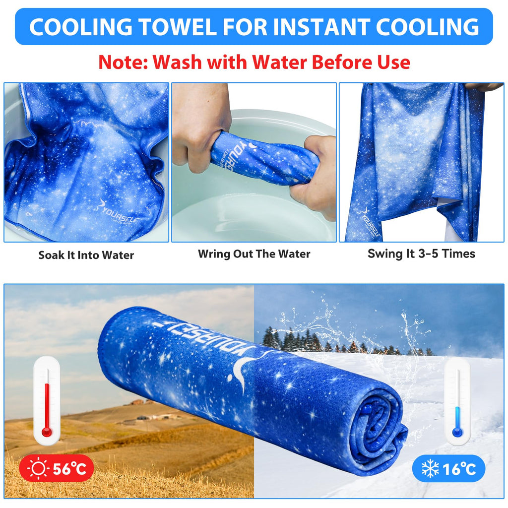 SYOURSELF Cooling Towel, Cooling Towels for Neck,40" x 12"Ice Towel for Instant Cooling Relief, Soft Breathable Chilly Towel, Perfect Yoga, Golf, Sports, Gym, Workout, Athletes Towel (1PC-Orange)
