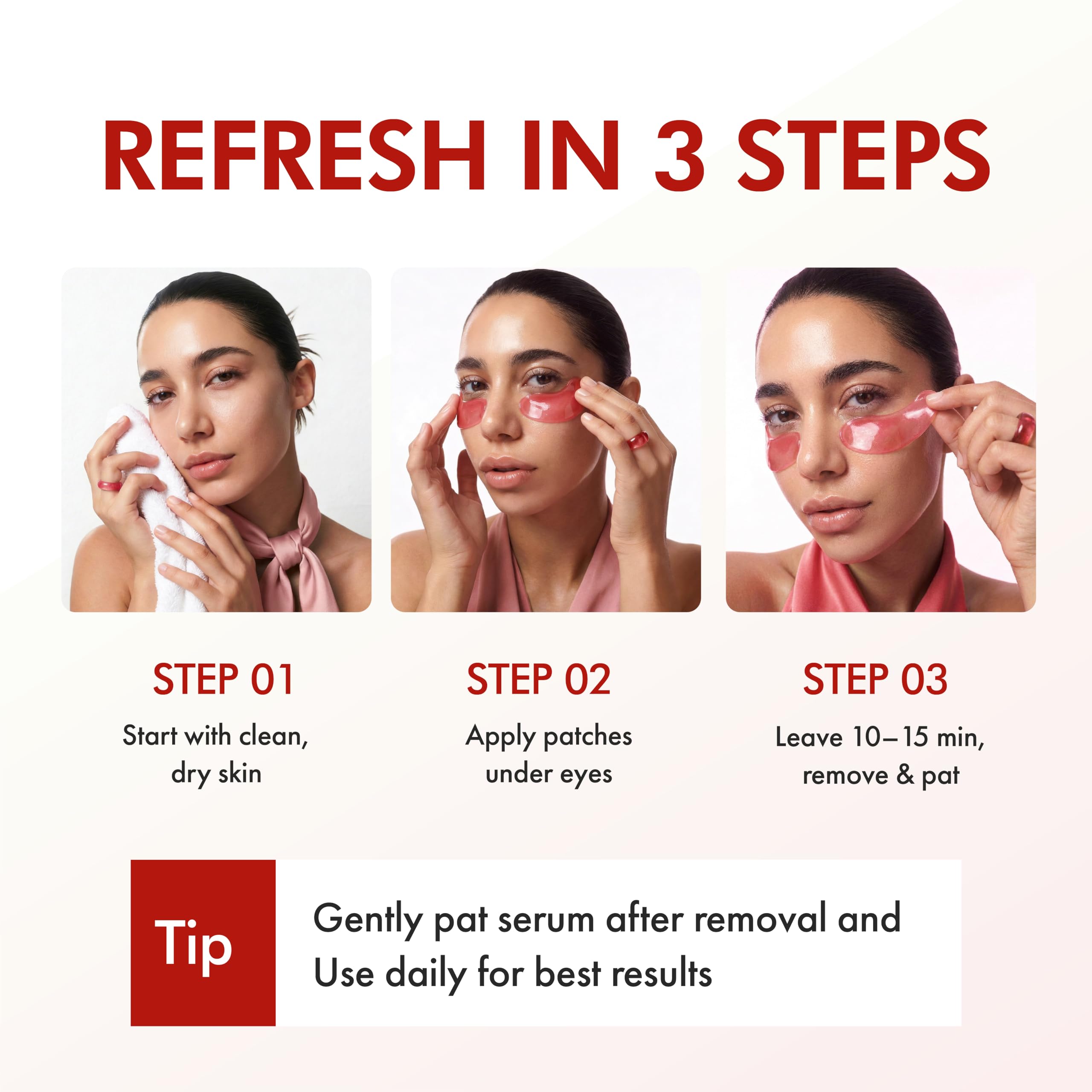 SpaScriptions Collagen Hydrogel Under Eye Patches - Anti-Wrinkle Eye Masks for Dark Circles & Puffiness, Firming & Hydrating Gel Eye Pads for Men & Women for Refreshing Daily Skin Care, 4 Pairs