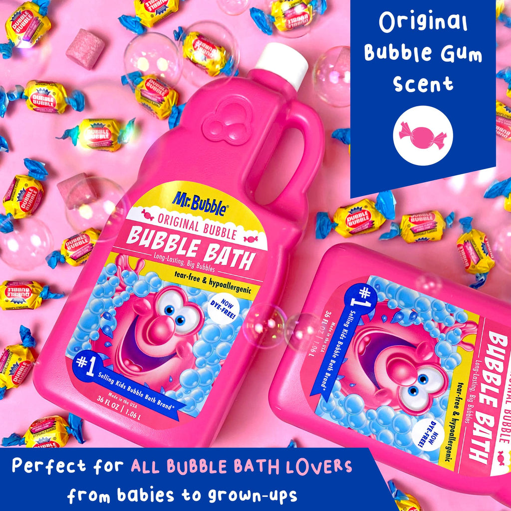 Mr. Bubble Extra Gentle Bubble Bath - Hypoallergenic, Tear Free Bubble Bath Solution Perfect for Sensitive Skin (Pack of 2 Bottles, 16 fl oz Each)