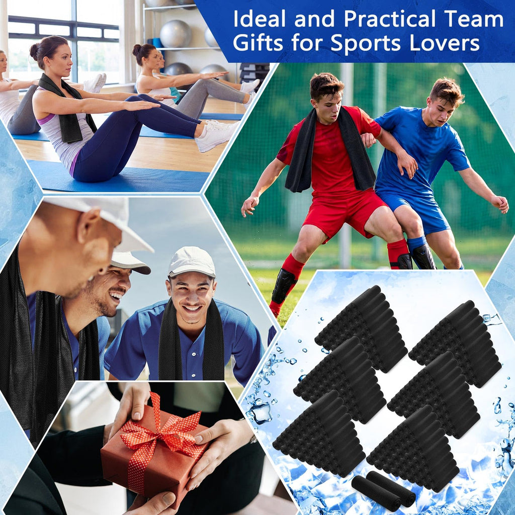 Hosuly 1000 Pack Cooling Towels Bulk 40 x 12 Inch Large Chilly Breathable Sweat Sports Cold Towels Sublimation Microfiber Ice Neck Rag for Hot Weather Workout Gym Team Gift (Dark Blue)