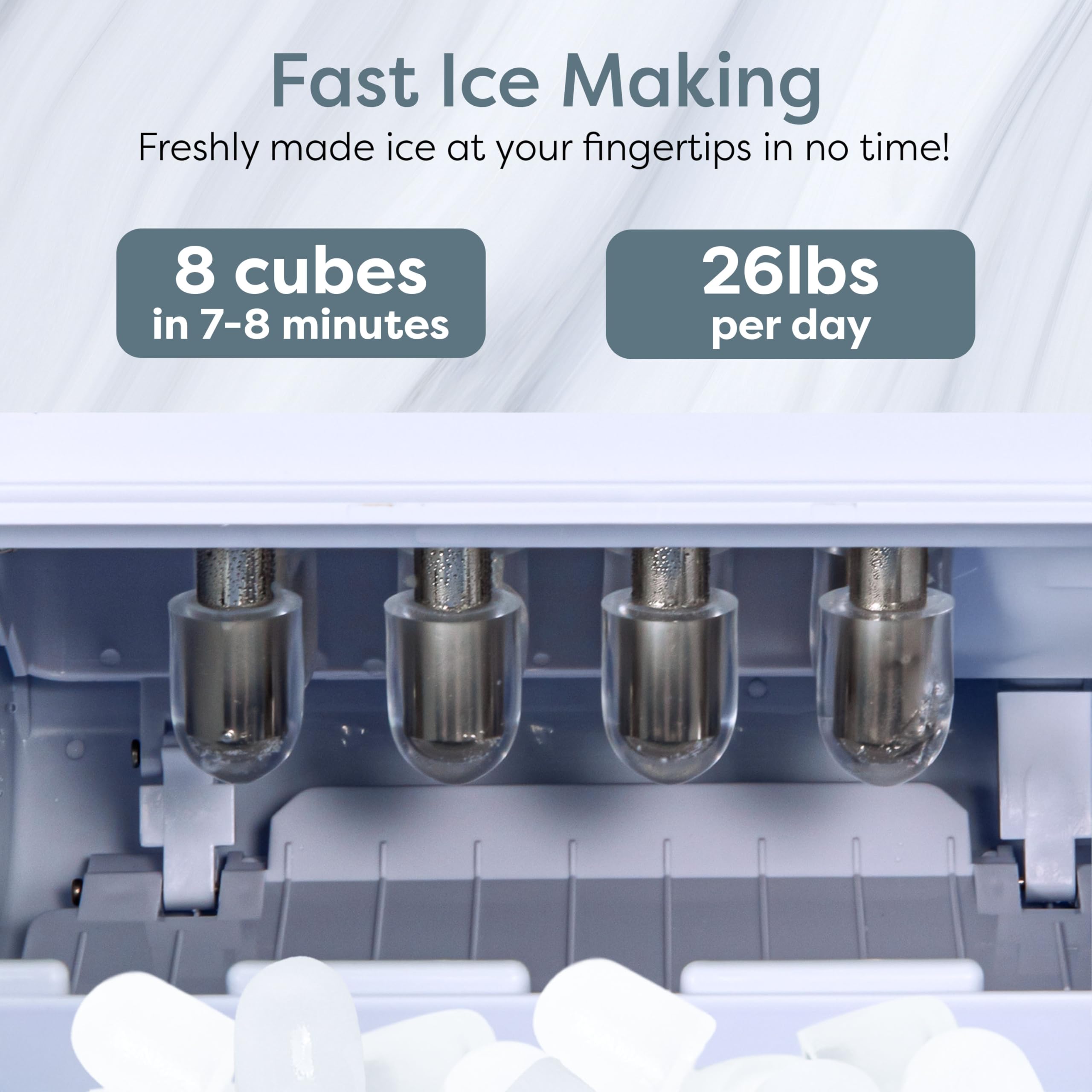 Igloo Automatic Self-Cleaning Portable Electric Countertop Ice Maker Machine with Handle, 26 Pounds in 24 Hours, 9 Ice Cubes Ready in 7 Minutes, with Ice Scoop and Basket