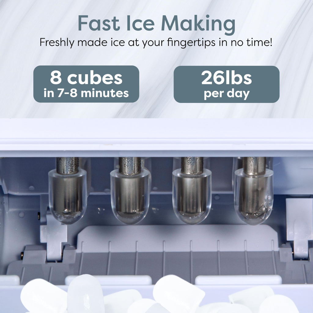 Igloo Automatic Self-Cleaning Portable Electric Countertop Ice Maker Machine with Handle, 26 Pounds in 24 Hours, 9 Ice Cubes Ready in 7 Minutes, with Ice Scoop and Basket