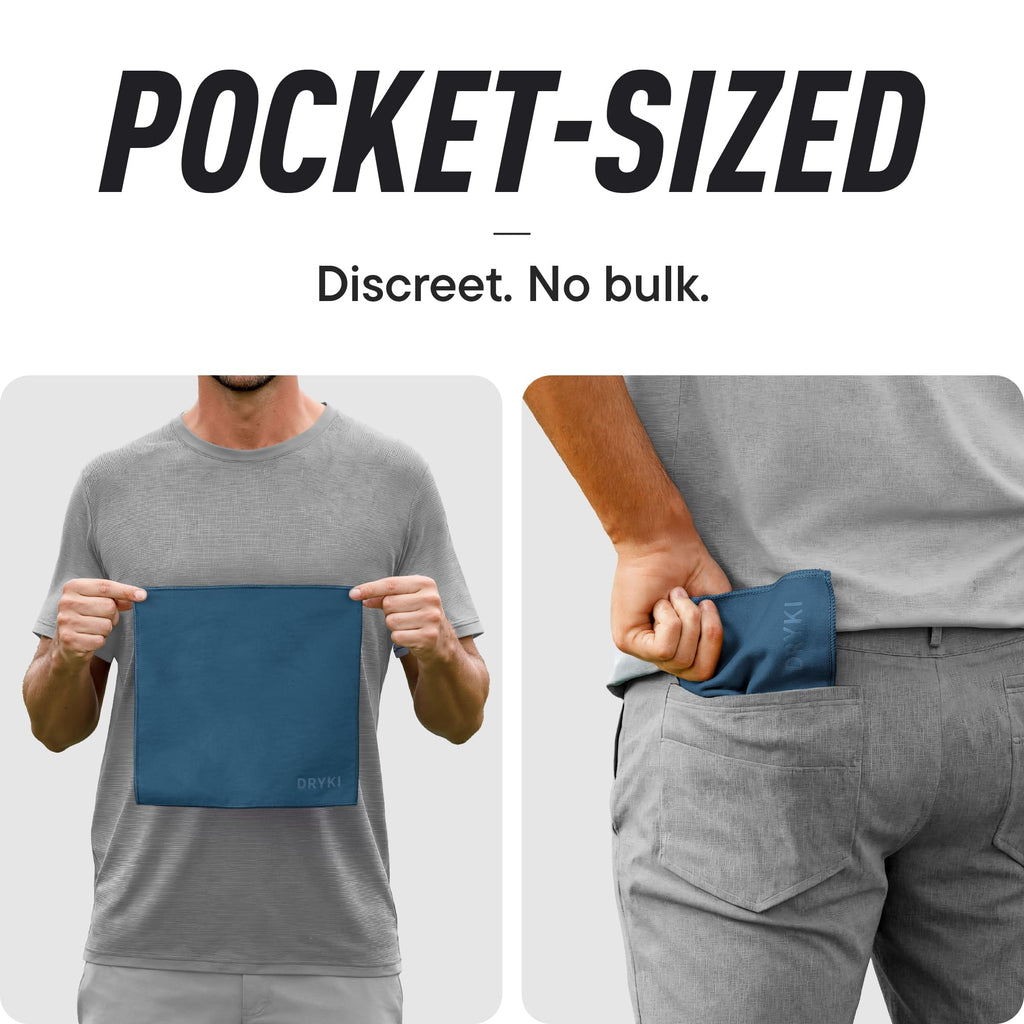 DRYKI Pocket-Sized Sweat Towels - The Original Sweat Absorbing Handkerchiefs - Quick-Dry Microfiber Sweat Rags for Face, Hands, & Body - Men & Women - Gym and Work (Moss Camo: 5 Pack)
