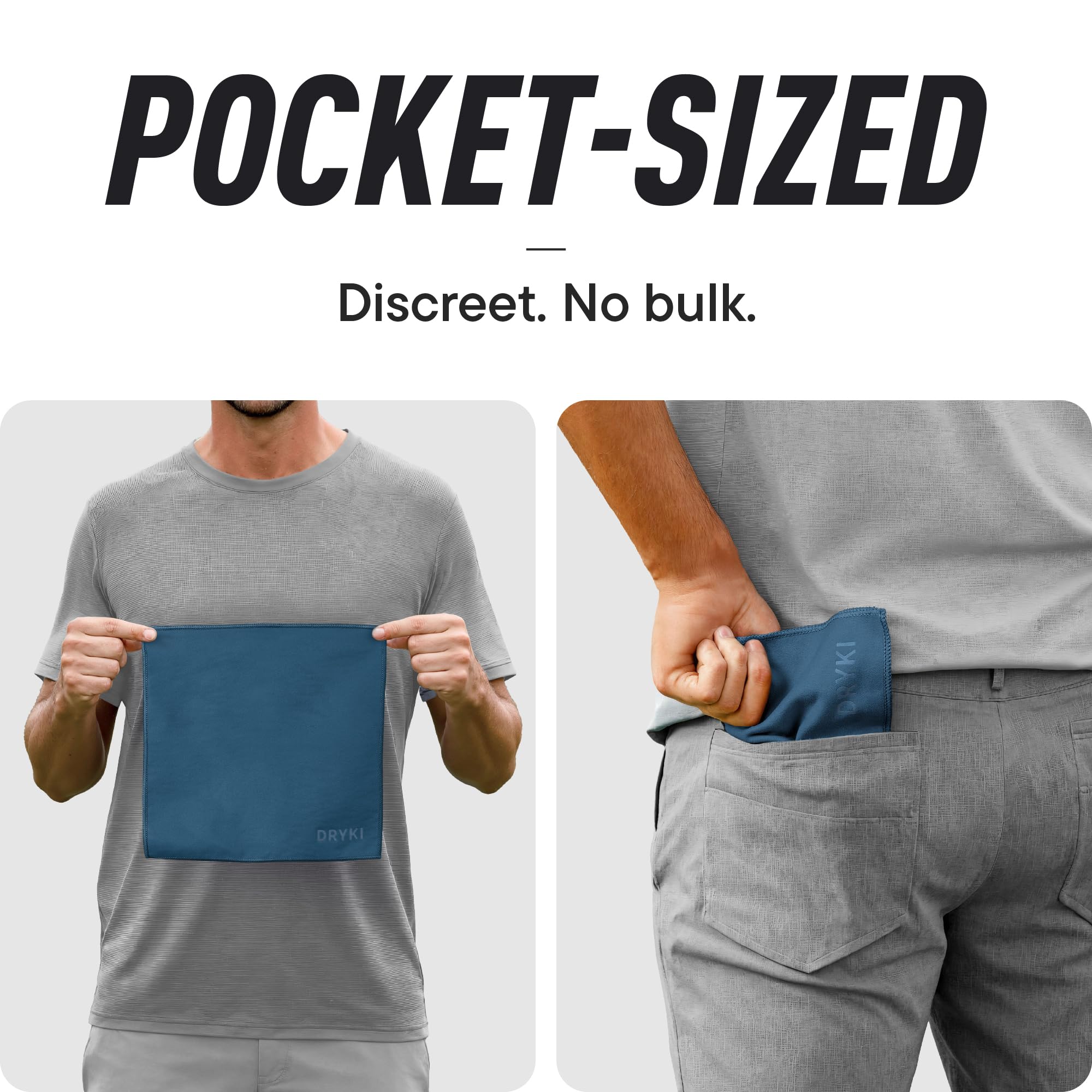 DRYKI Pocket-Sized Sweat Towels - The Original Sweat Absorbing Handkerchiefs - Quick-Dry Microfiber Sweat Rags for Face, Hands, & Body - Men & Women - Gym and Work (Moss Camo: 5 Pack)