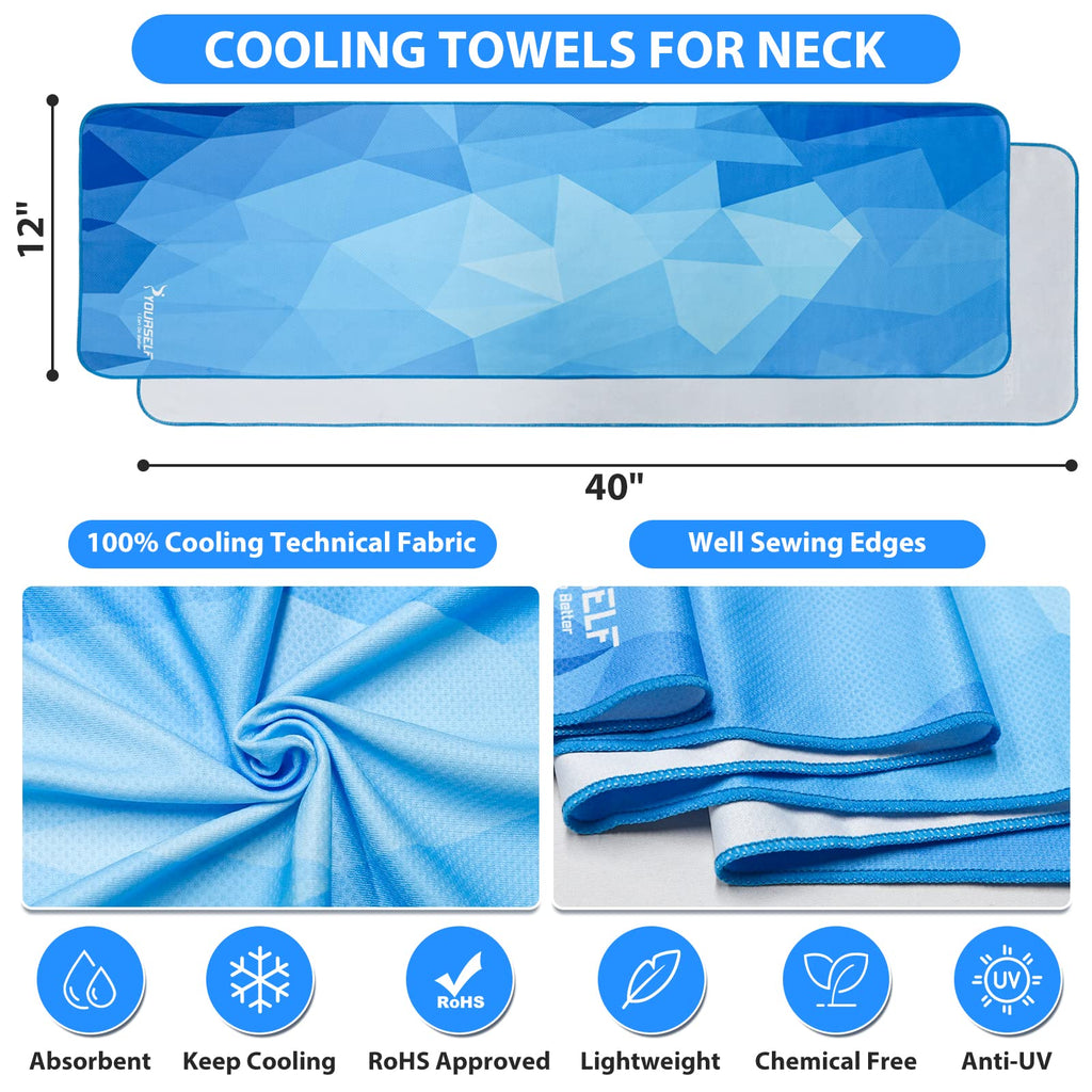 SYOURSELF Cooling Towel, Cooling Towels for Neck,40" x 12"Ice Towel for Instant Cooling Relief, Soft Breathable Chilly Towel, Perfect Yoga, Golf, Sports, Gym, Workout, Athletes Towel (1PC-Orange)