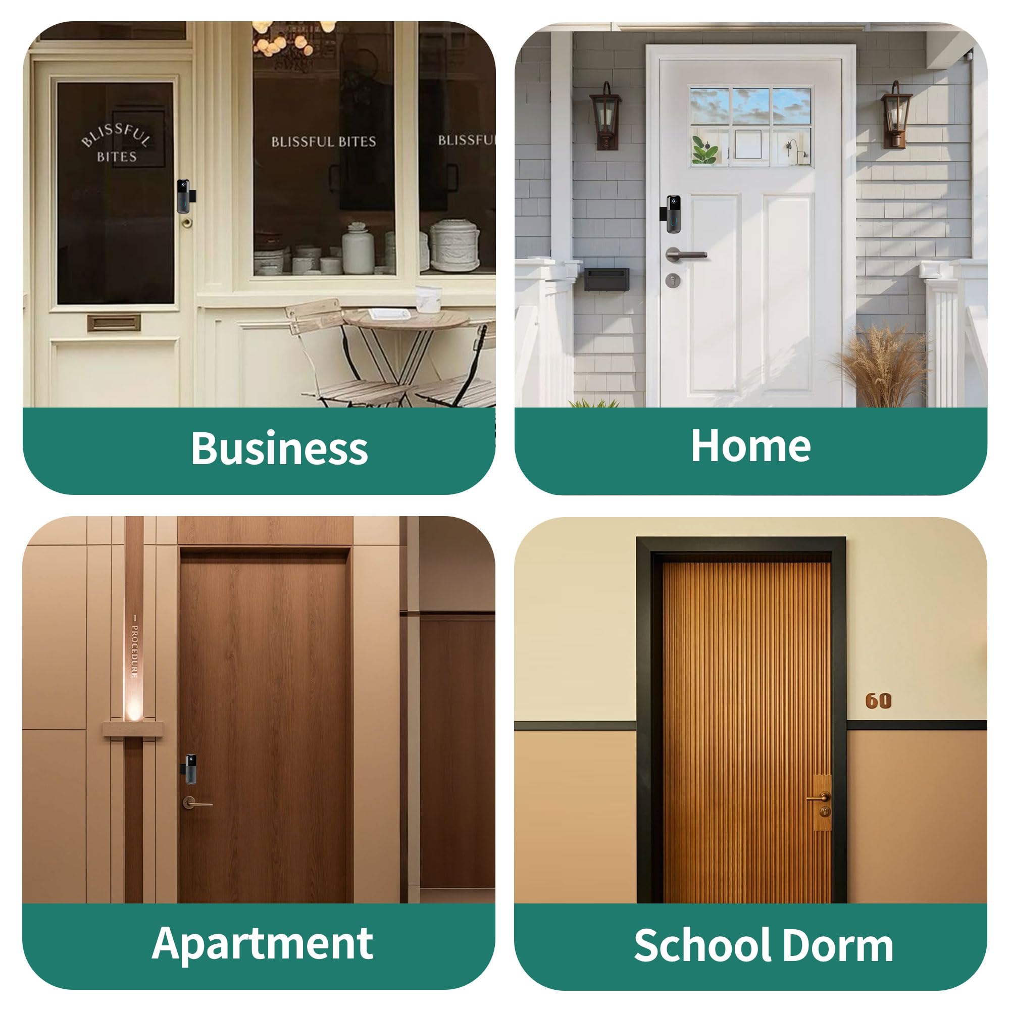 HomeMount Blink Doorbell Camera Mount No Drill for Blink Video Doorbell (1st/2nd), Anti Theft Doorbell Mount, Renter-Friendly No-Damage Blink Video Doorbell Mount for Inward Opening Doors