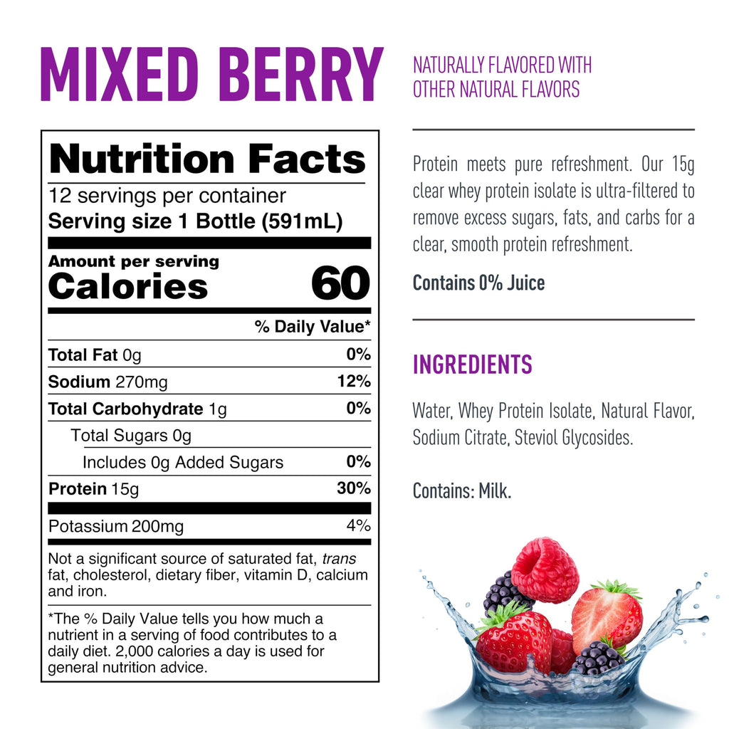 Isopure Clear Whey Isolate Protein Powder, Lactose Free, Gluten Free, Naturally Flavored, Watermelon Lime, 20g Protein Per Serving, 14.1 Oz, 16 Servings (Packaging May Vary)