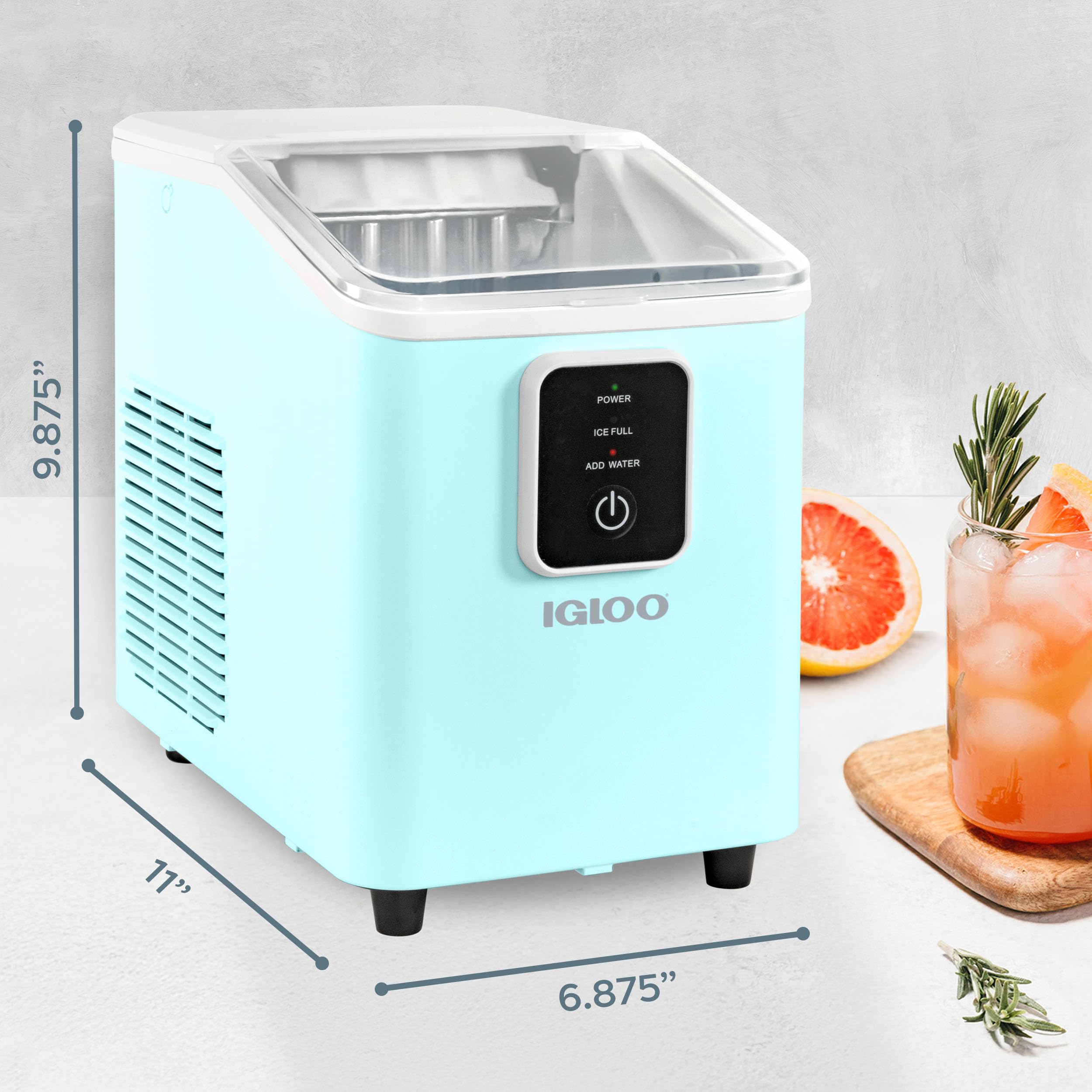 Igloo Automatic Self-Cleaning Portable Electric Countertop Ice Maker Machine with Handle, 26 Pounds in 24 Hours, 9 Ice Cubes Ready in 7 Minutes, with Ice Scoop and Basket