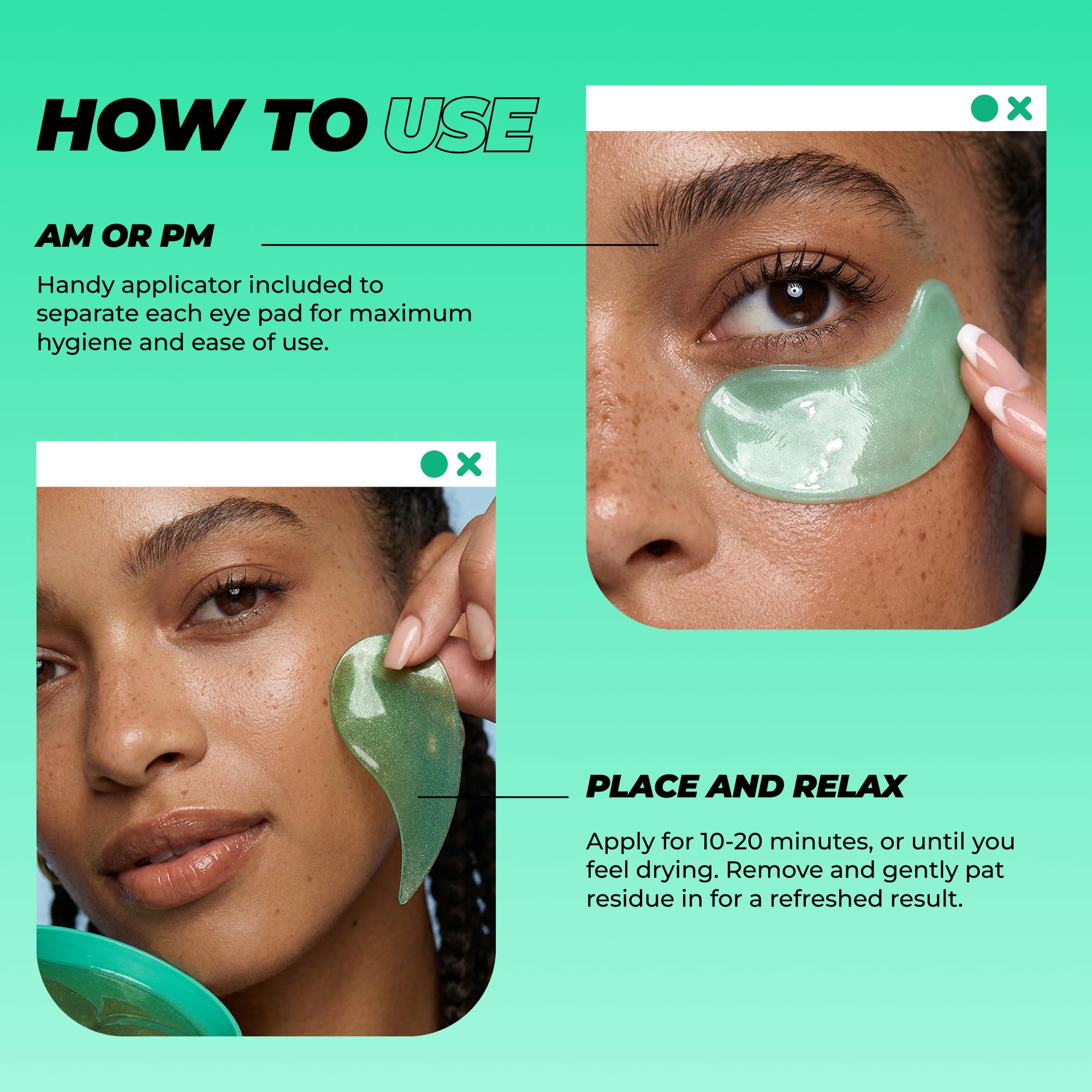 Vitamasques Lavender Hydrogel Eye Pads For Puffy Eyes & Dark Circles - Refresh in 15 minutes - Formulated in Korea - 16 Pairs / 32 HydroGel Eye Pads