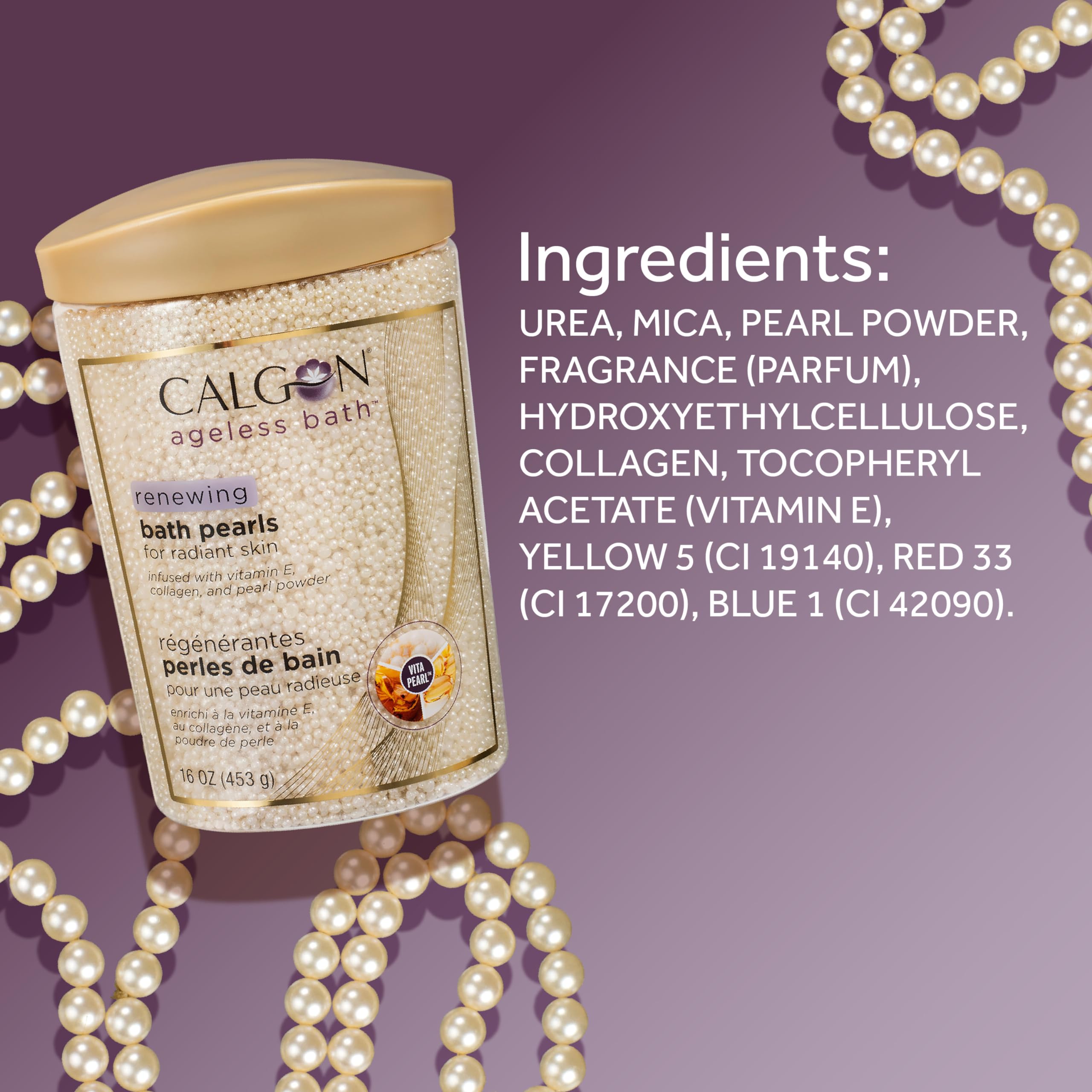 Calgon Ageless Bath Series Renewing Pearls, 16 oz.