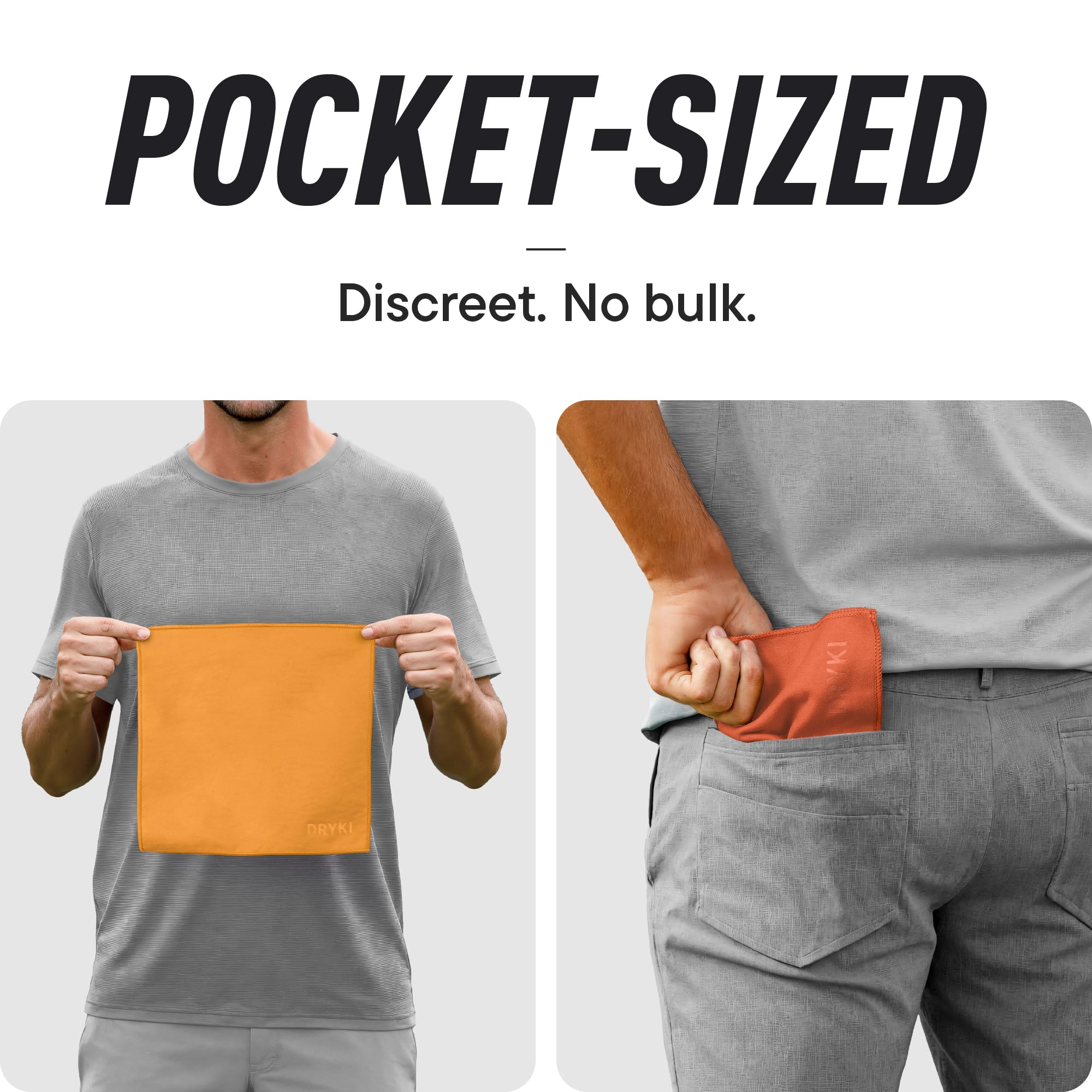 DRYKI Pocket-Sized Sweat Towels - The Original Sweat Absorbing Handkerchiefs - Quick-Dry Microfiber Sweat Rags for Face, Hands, & Body - Men & Women - Gym and Work (Moss Camo: 5 Pack)