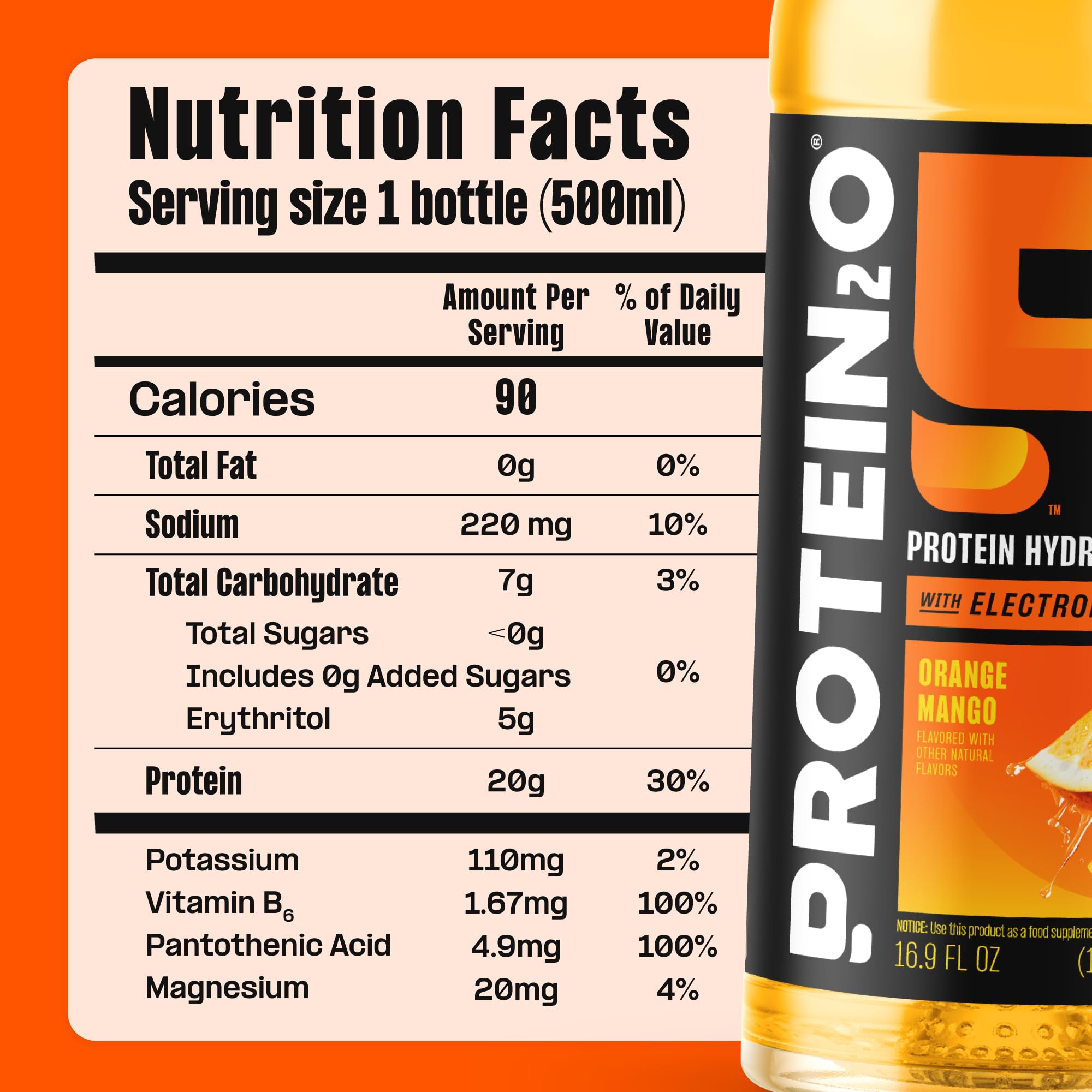 Protein2o 2-in-1 Clear Whey Protein & Electrolyte Beverage, 20g Protein, Gluten-Free, Keto, 16.9 fl oz Bottles (12 Count Variety Pack)