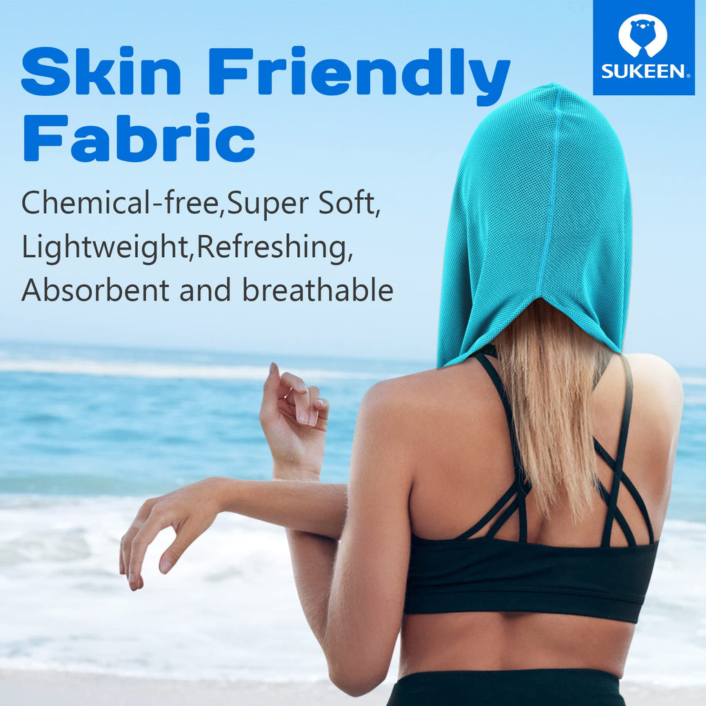 Sukeen Cooling Hoodie Towel, Absorbent Quick-Drying Cooling Towels for Neck and Face, UV Sun Protection Cooling Neck Wraps Sport Head Cooling Towel Hot Weather