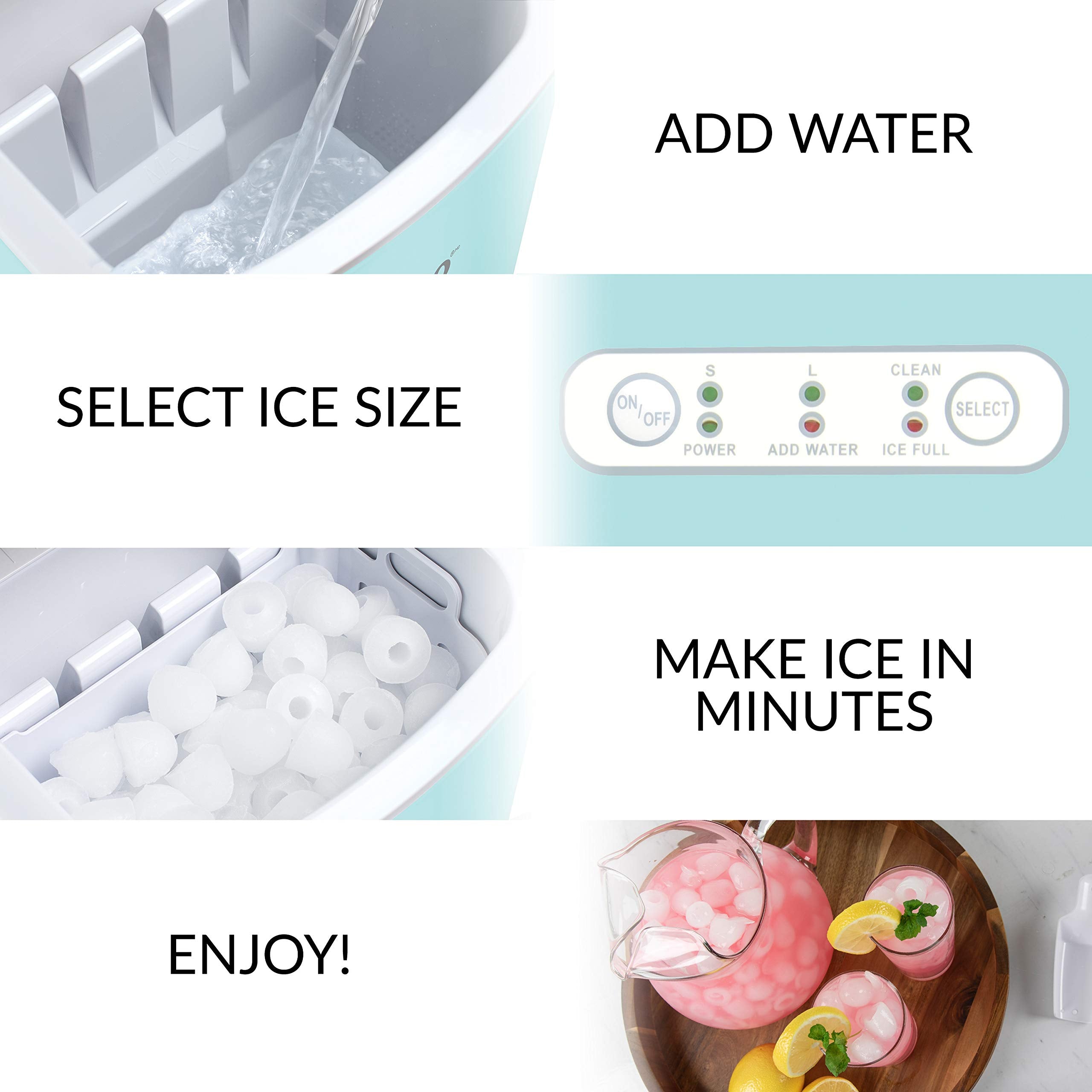 Igloo Automatic Self-Cleaning Portable Electric Countertop Ice Maker Machine with Handle, 26 Pounds in 24 Hours, 9 Ice Cubes Ready in 7 Minutes, with Ice Scoop and Basket