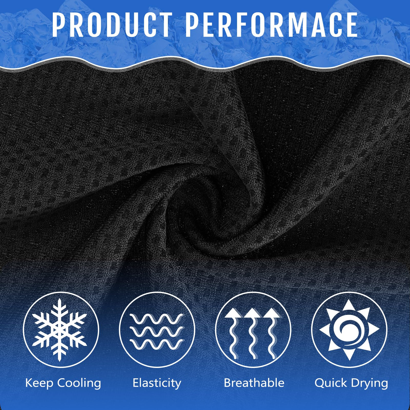 Hosuly 1000 Pack Cooling Towels Bulk 40 x 12 Inch Large Chilly Breathable Sweat Sports Cold Towels Sublimation Microfiber Ice Neck Rag for Hot Weather Workout Gym Team Gift (Dark Blue)