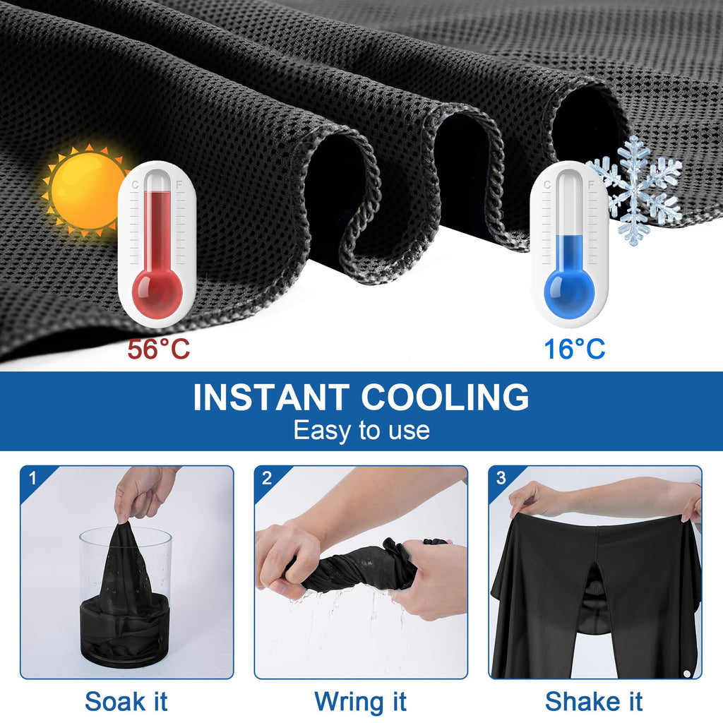 Sukeen Cooling Hoodie Towel, Cooling Towels for Neck and Face Quick Drying Absorbent, UV Protection Cooling Neck Wraps, Sport Workout Camping Cycling Cooling Towel