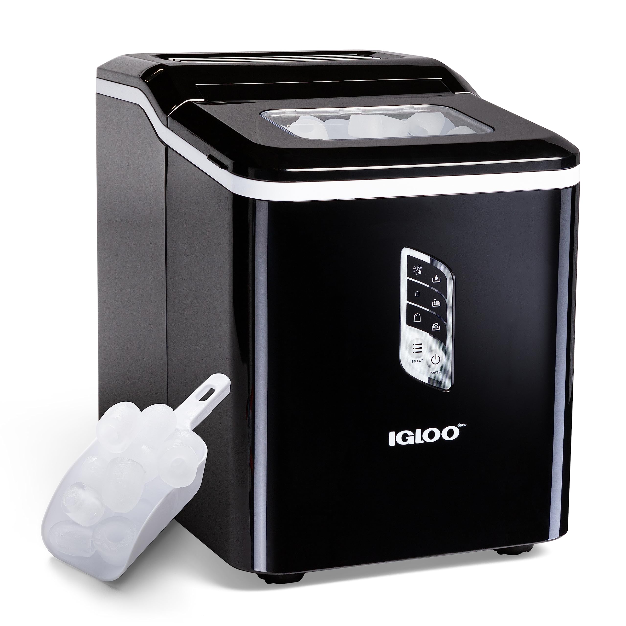Igloo Automatic Self-Cleaning Portable Electric Countertop Ice Maker Machine with Handle, 26 Pounds in 24 Hours, 9 Ice Cubes Ready in 7 Minutes, with Ice Scoop and Basket