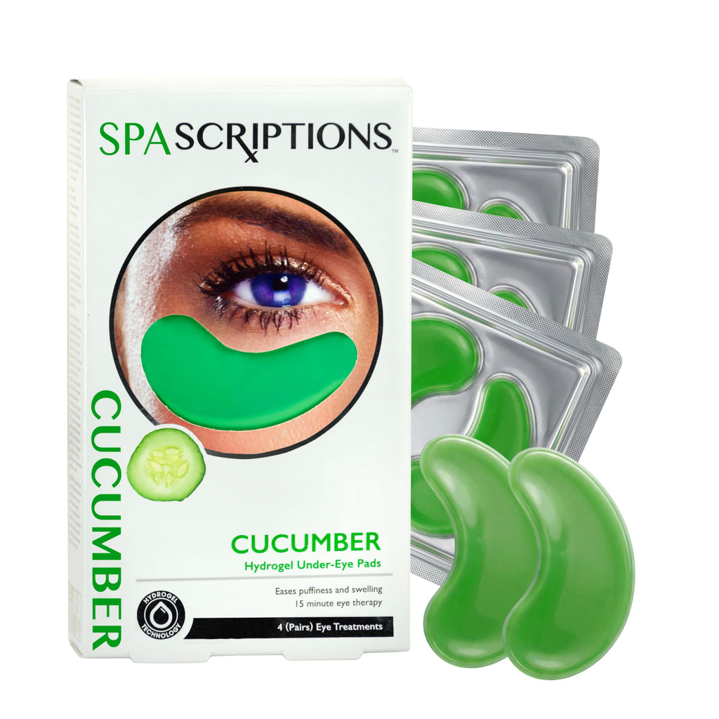 SpaScriptions Collagen Hydrogel Under Eye Patches - Anti-Wrinkle Eye Masks for Dark Circles & Puffiness, Firming & Hydrating Gel Eye Pads for Men & Women for Refreshing Daily Skin Care, 4 Pairs