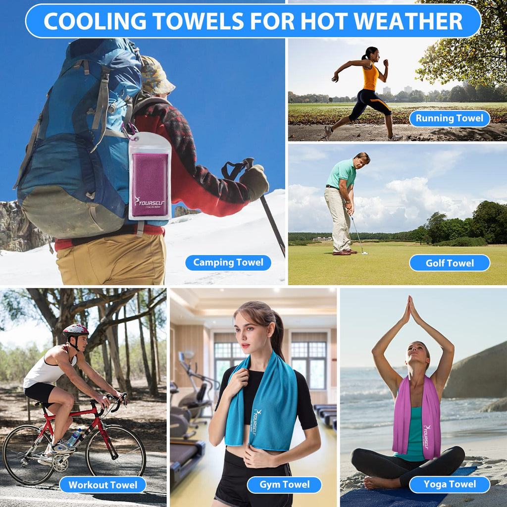 SYOURSELF Cooling Towel, Cooling Towels for Neck,40" x 12"Ice Towel for Instant Cooling Relief, Soft Breathable Chilly Towel, Perfect Yoga, Golf, Sports, Gym, Workout, Athletes Towel (1PC-Orange)