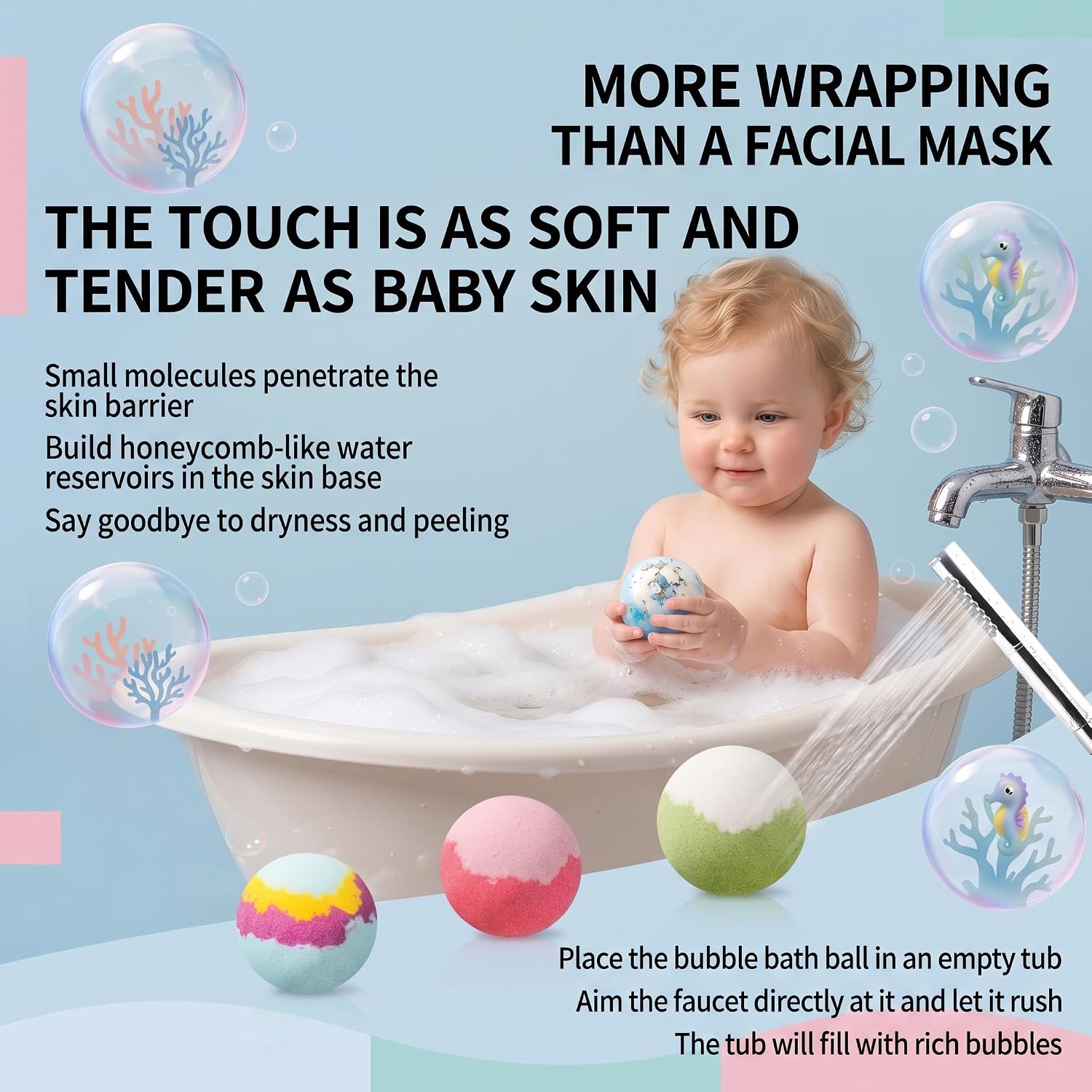 Bath Bombs with Surprise Inside, 12 Pack Fizzy Bubble Bath Gift Set, Ocean Theme Bath Fizzies, Natural Sea Salt Color Changing Spa Bath Balls (Sea Animal 12PC)