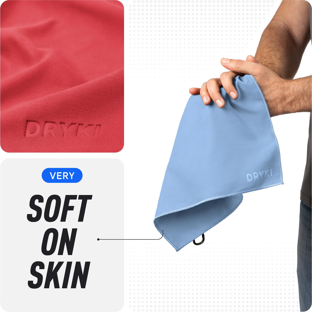 DRYKI Pocket-Sized Sweat Towels - The Original Sweat Absorbing Handkerchiefs - Quick-Dry Microfiber Sweat Rags for Face, Hands, & Body - Men & Women - Gym and Work (Moss Camo: 5 Pack)