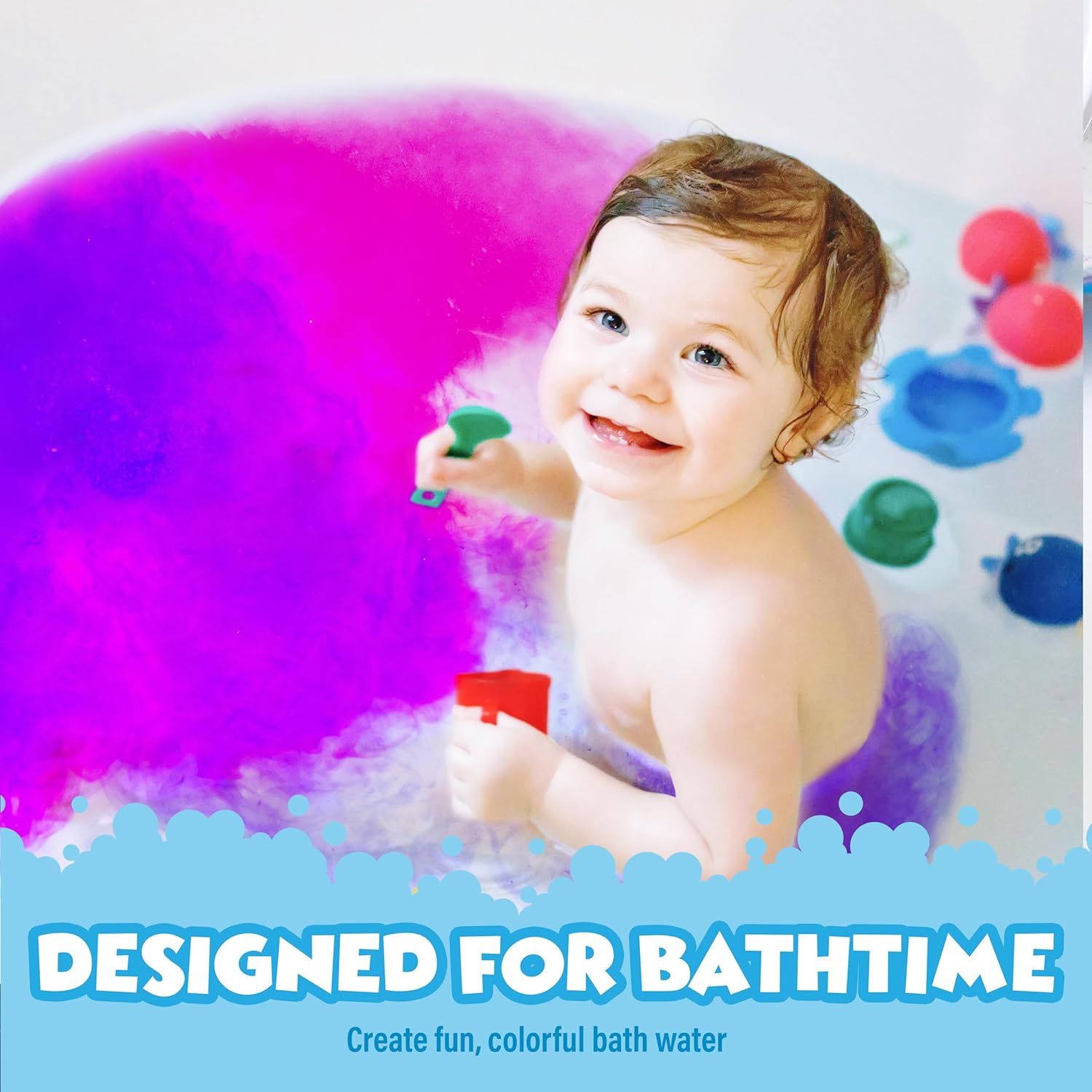 Tub Works® Bath Color Fizzies®, 150 Count, 3 Pack | Nontoxic & Fragrance-Free | Color Bath Drops Create Fun Bath Colors | Bath Color Tablets in 7 Colors for Variety | Bath Bombs for Kids Bath