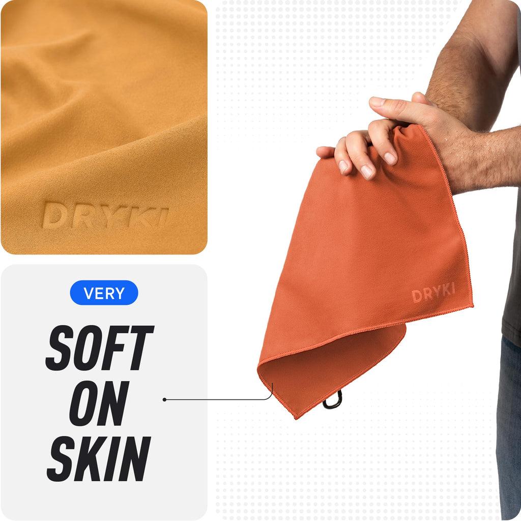 DRYKI Pocket-Sized Sweat Towels - The Original Sweat Absorbing Handkerchiefs - Quick-Dry Microfiber Sweat Rags for Face, Hands, & Body - Men & Women - Gym and Work (Moss Camo: 5 Pack)