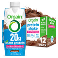 Orgain Organic Vegan Protein Shake, Creamy Chocolate - 20g Plant Based Protein, Ready to Drink, Fruits & Vegetables, Gluten Free, Kosher, No Soy or Dairy Ingredients, 11 Fl Oz (Pack of 12)
