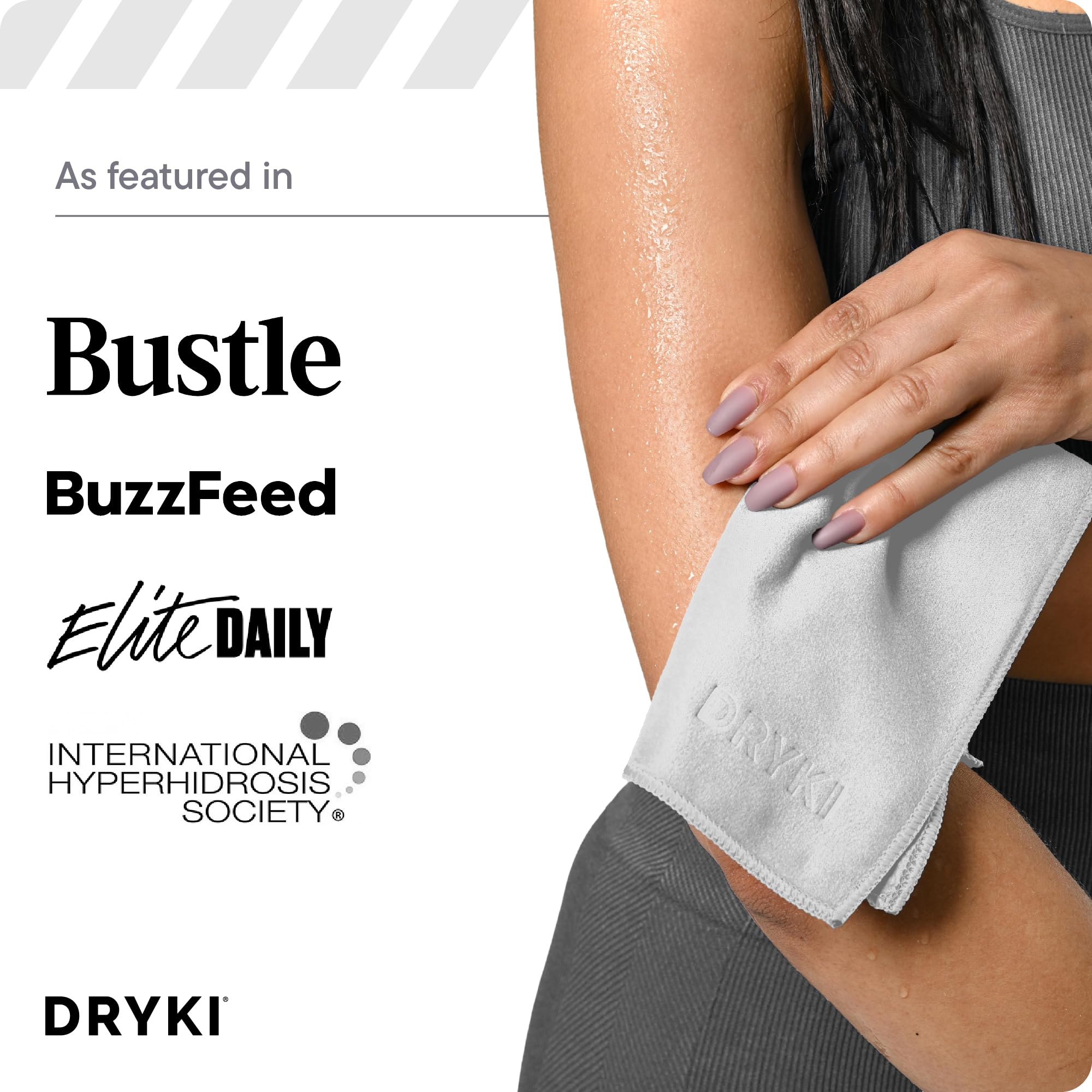 DRYKI Pocket-Sized Sweat Towels - The Original Sweat Absorbing Handkerchiefs - Quick-Dry Microfiber Sweat Rags for Face, Hands, & Body - Men & Women - Gym and Work (Moss Camo: 5 Pack)
