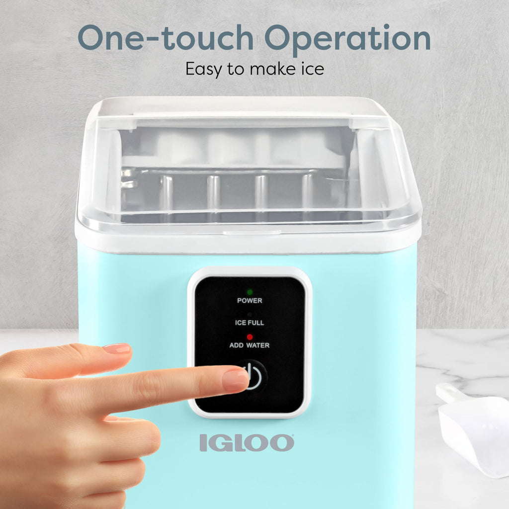Igloo Automatic Self-Cleaning Portable Electric Countertop Ice Maker Machine with Handle, 26 Pounds in 24 Hours, 9 Ice Cubes Ready in 7 Minutes, with Ice Scoop and Basket
