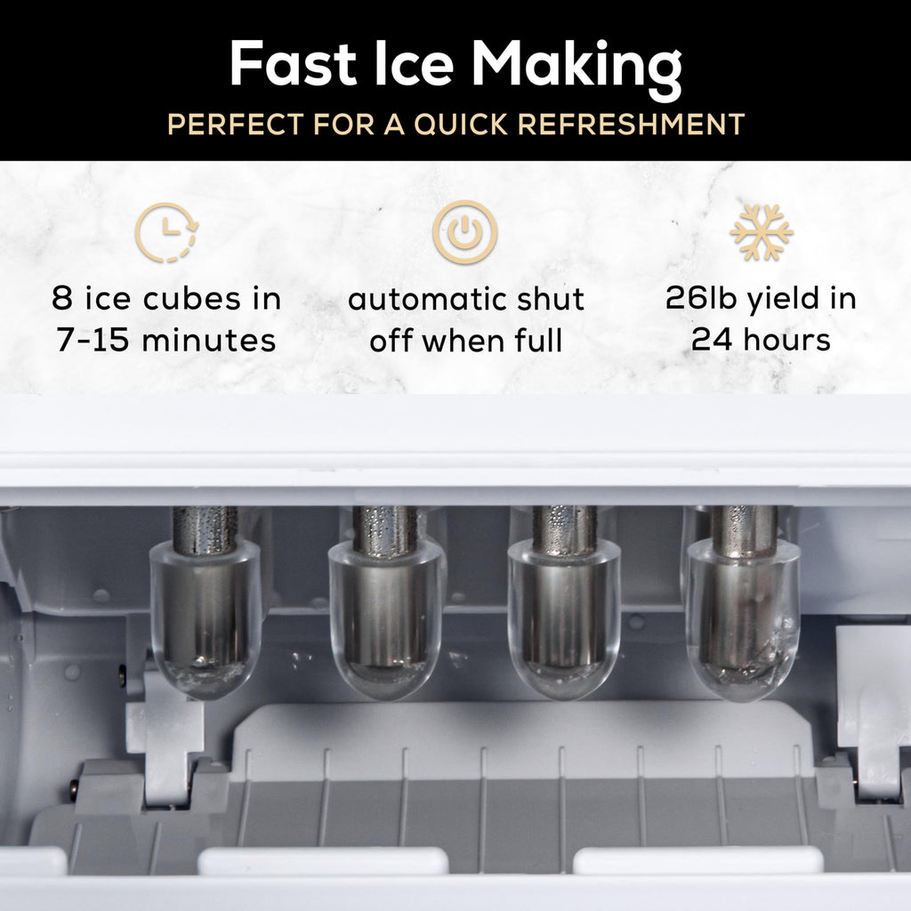 Igloo Automatic Self-Cleaning Portable Electric Countertop Ice Maker Machine with Handle, 26 Pounds in 24 Hours, 9 Ice Cubes Ready in 7 Minutes, with Ice Scoop and Basket