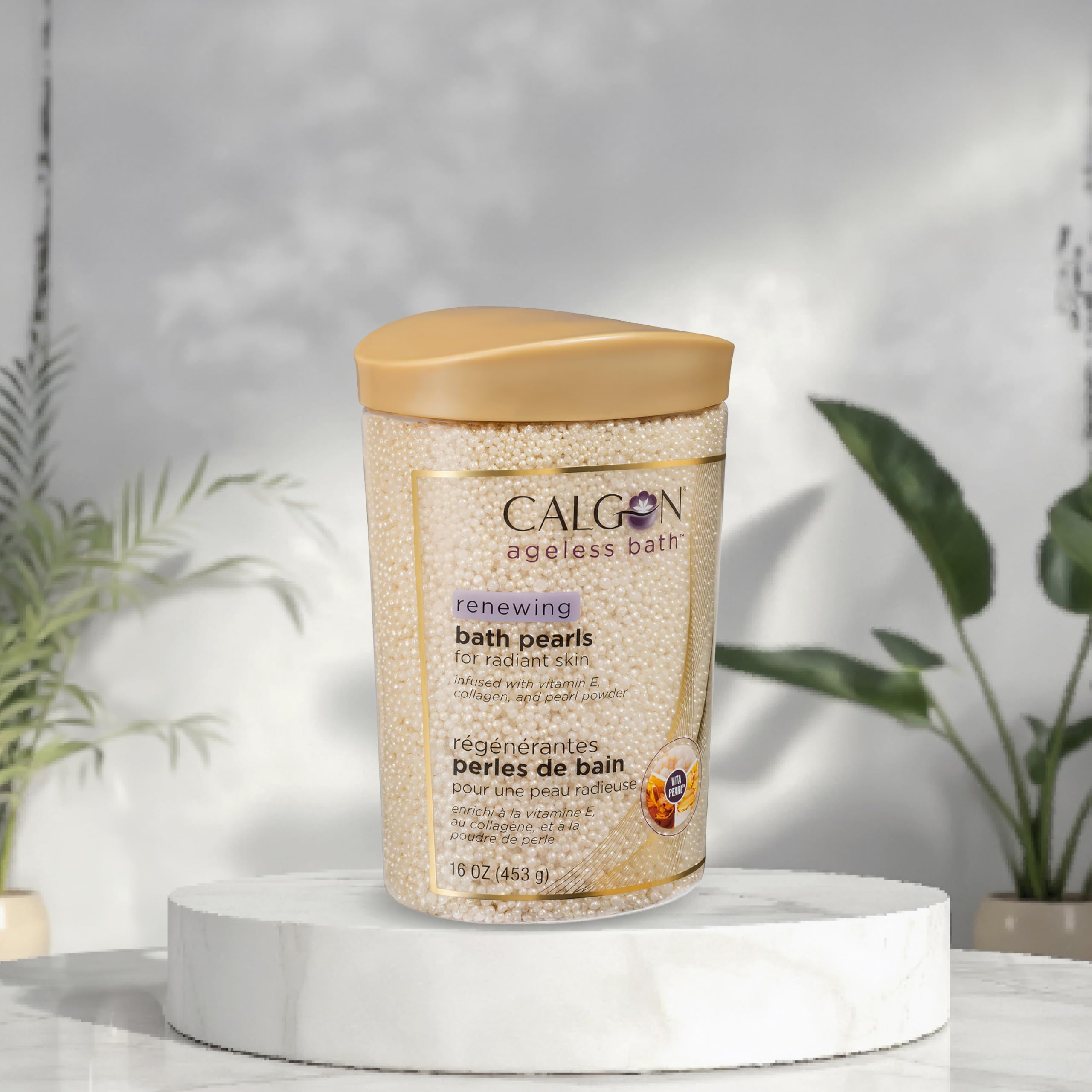 Calgon Ageless Bath Series Renewing Pearls, 16 oz.