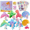 Clear&Fresh Mermaid Bath Bombs for Kids with Surprise Toys Inside, 9 Extra Large Bath Salts with Calming and Long-Lasting Scent, Natural Bubble Bath Bombs for Girls Sensitive Skin