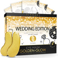 DERMORA Golden Glow Under Eye Patches - 20 Pairs Individually Packed, Hydrating Soft Gel Eye Masks for Puffiness, Wrinkles, Dark Circles & Fine Lines, Glowing Skin, Travel Friendly