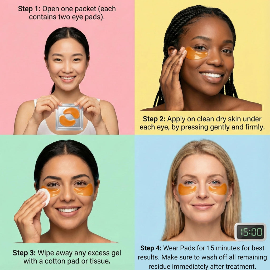 SpaScriptions Collagen Hydrogel Under Eye Patches - Anti-Wrinkle Eye Masks for Dark Circles & Puffiness, Firming & Hydrating Gel Eye Pads for Men & Women for Refreshing Daily Skin Care, 4 Pairs