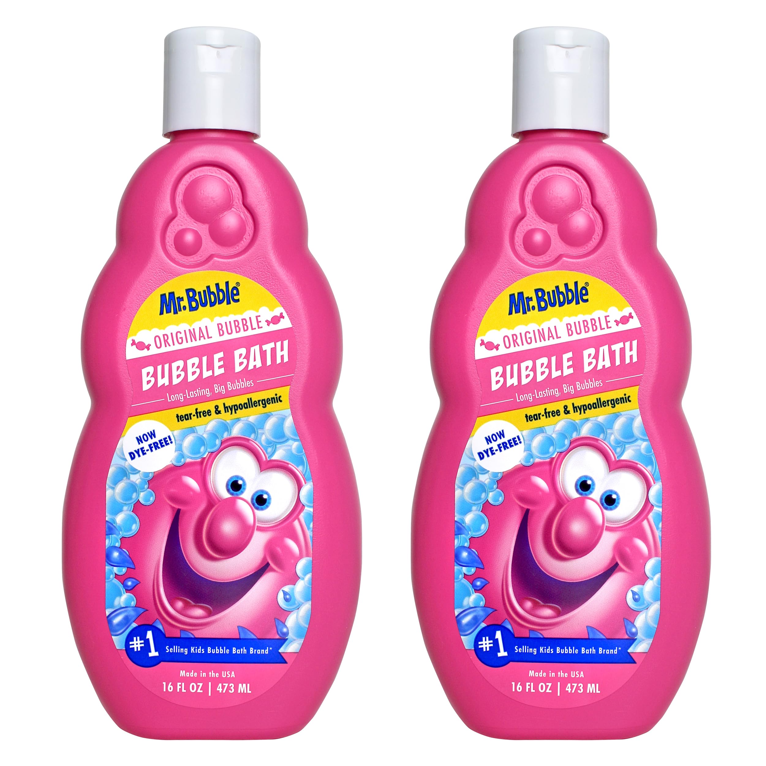 Mr. Bubble Extra Gentle Bubble Bath - Hypoallergenic, Tear Free Bubble Bath Solution Perfect for Sensitive Skin (Pack of 2 Bottles, 16 fl oz Each)