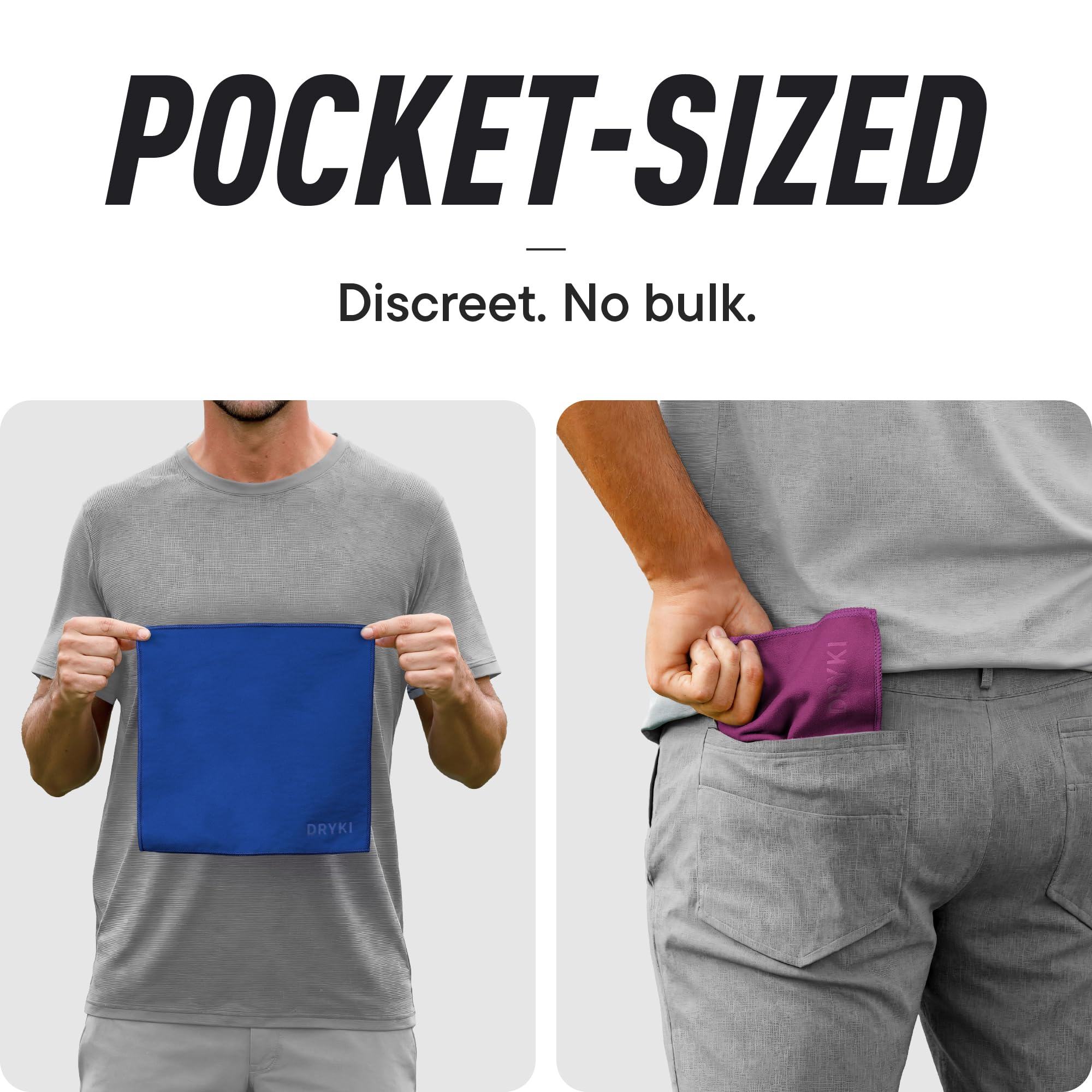 DRYKI Pocket-Sized Sweat Towels - The Original Sweat Absorbing Handkerchiefs - Quick-Dry Microfiber Sweat Rags for Face, Hands, & Body - Men & Women - Gym and Work (Moss Camo: 5 Pack)