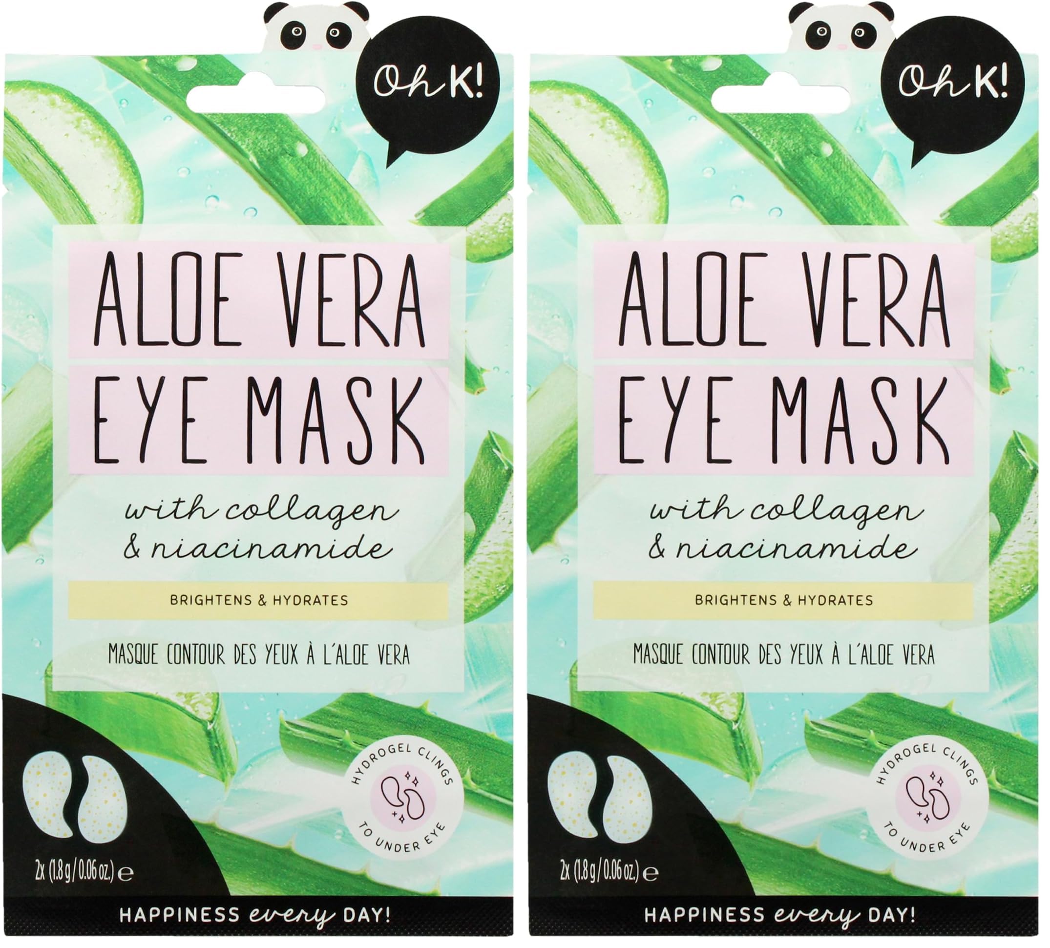 Oh K! Eye Mask - Rejuvenating - Hydrating Under Eye Patches - Depuffing Undereye Patches with Niacinamide - Hydrogel Mask for Dark Circles - 7 Pairs