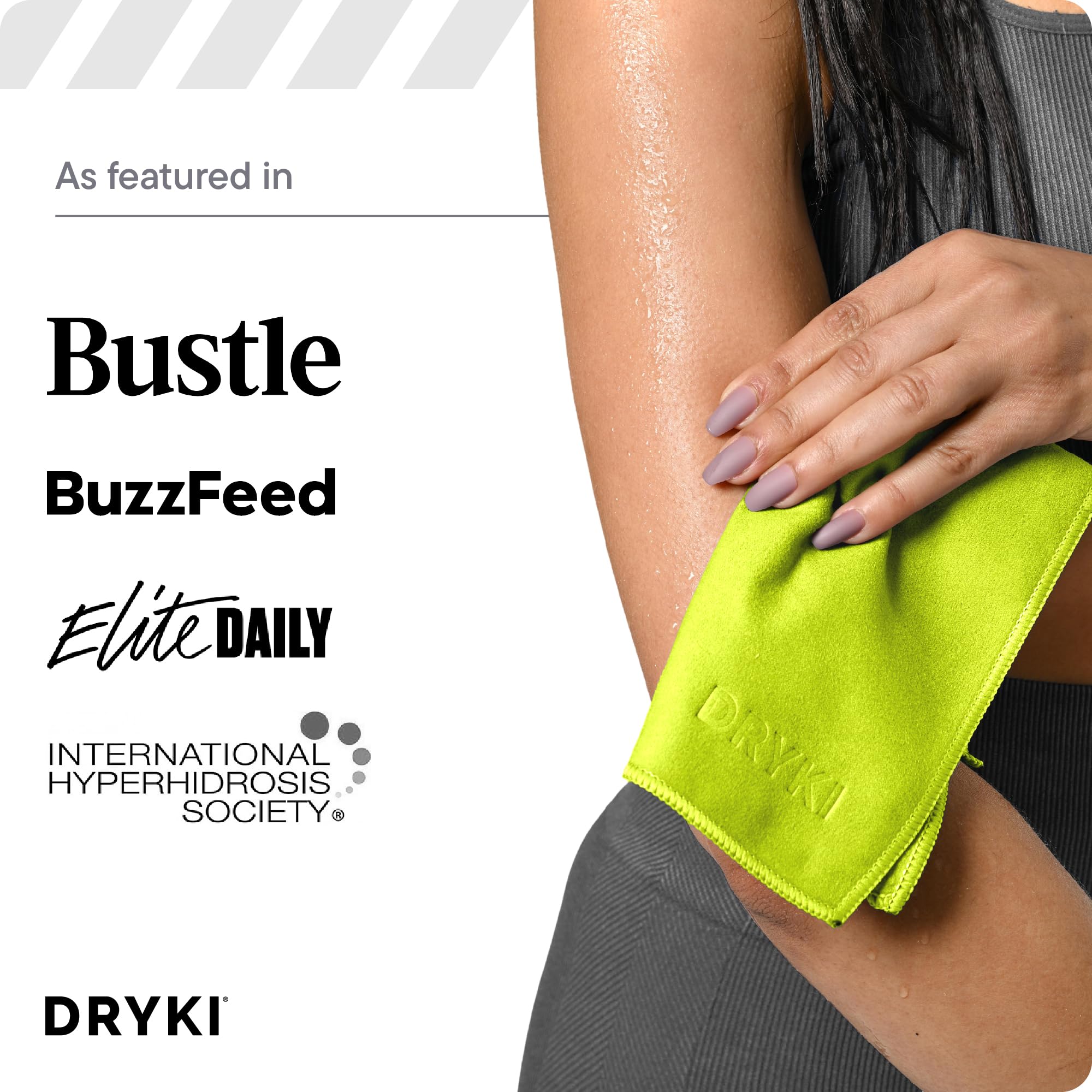 DRYKI Pocket-Sized Sweat Towels - The Original Sweat Absorbing Handkerchiefs - Quick-Dry Microfiber Sweat Rags for Face, Hands, & Body - Men & Women - Gym and Work (Moss Camo: 5 Pack)
