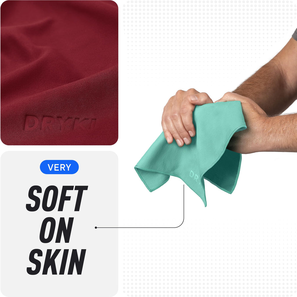 DRYKI Pocket-Sized Sweat Towels - The Original Sweat Absorbing Handkerchiefs - Quick-Dry Microfiber Sweat Rags for Face, Hands, & Body - Men & Women - Gym and Work (Moss Camo: 5 Pack)
