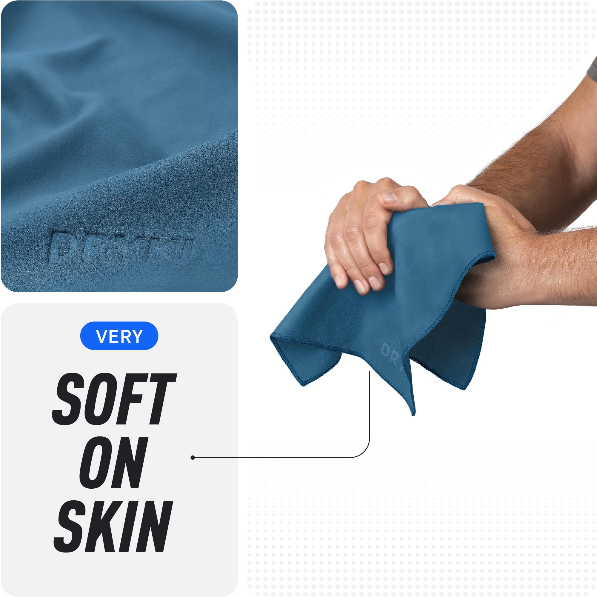 DRYKI Pocket-Sized Sweat Towels - The Original Sweat Absorbing Handkerchiefs - Quick-Dry Microfiber Sweat Rags for Face, Hands, & Body - Men & Women - Gym and Work (Moss Camo: 5 Pack)
