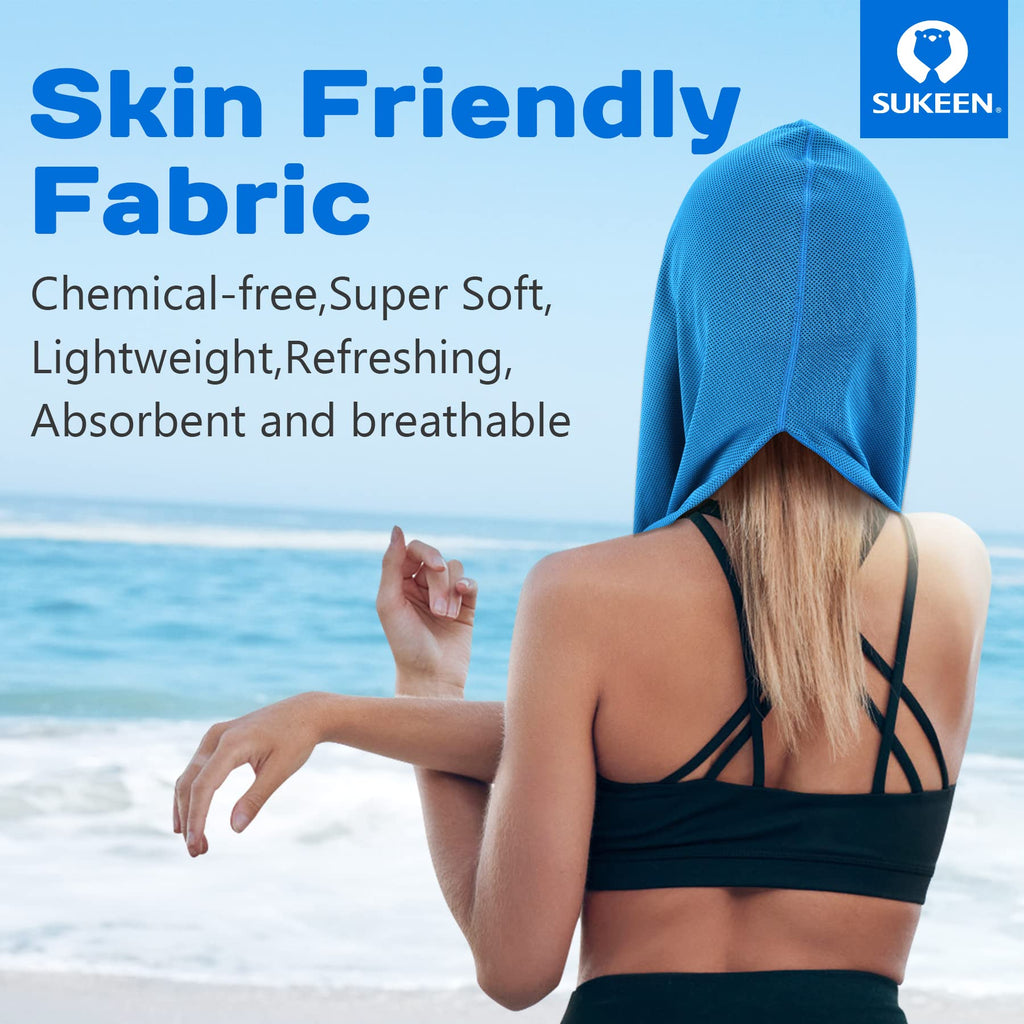 Sukeen Cooling Hoodie Towel, Absorbent Quick-Drying Cooling Towels for Neck and Face, UV Sun Protection Cooling Neck Wraps Sport Head Cooling Towel Hot Weather