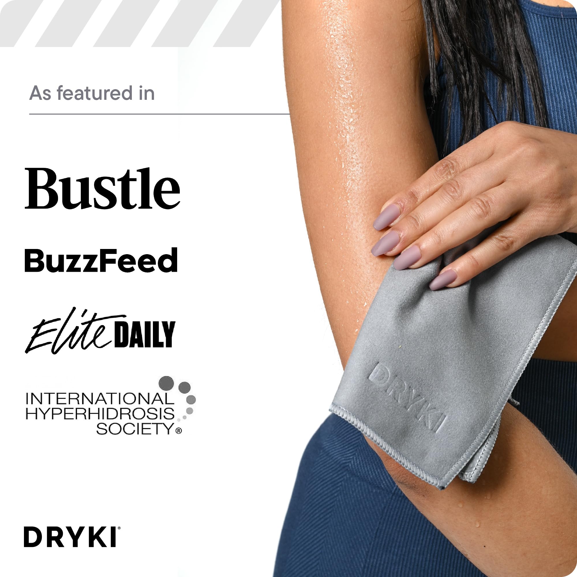 DRYKI Pocket-Sized Sweat Towels - The Original Sweat Absorbing Handkerchiefs - Quick-Dry Microfiber Sweat Rags for Face, Hands, & Body - Men & Women - Gym and Work (Moss Camo: 5 Pack)