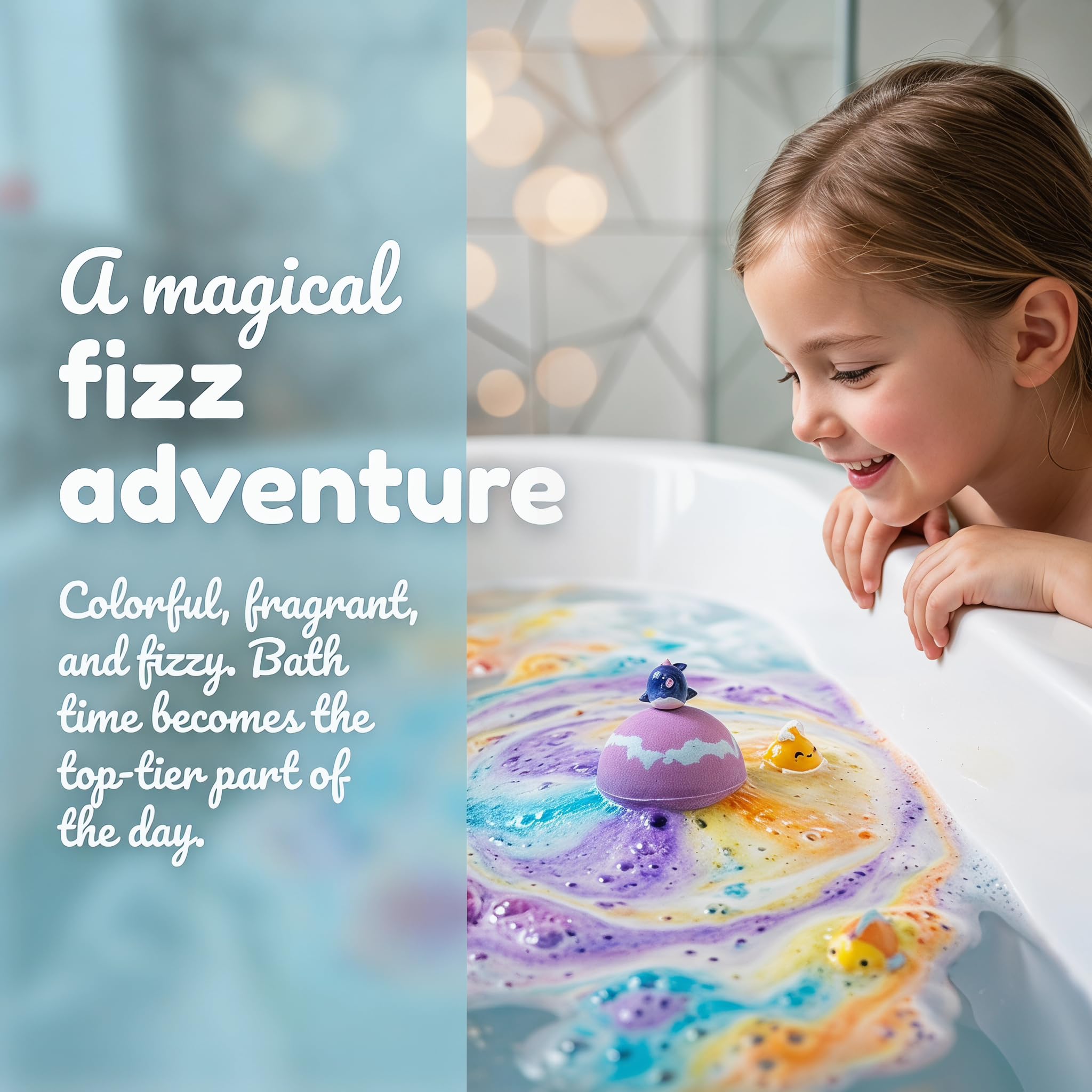 Bath Bombs with Surprise Inside, 12 Pack Fizzy Bath Bombs with Animal Figures Inside, Play Fizz Bubble Bath Gift Set with Natural Bath Bombs, Colorful Sea Salt Bath Balls Gifts (Zoo)