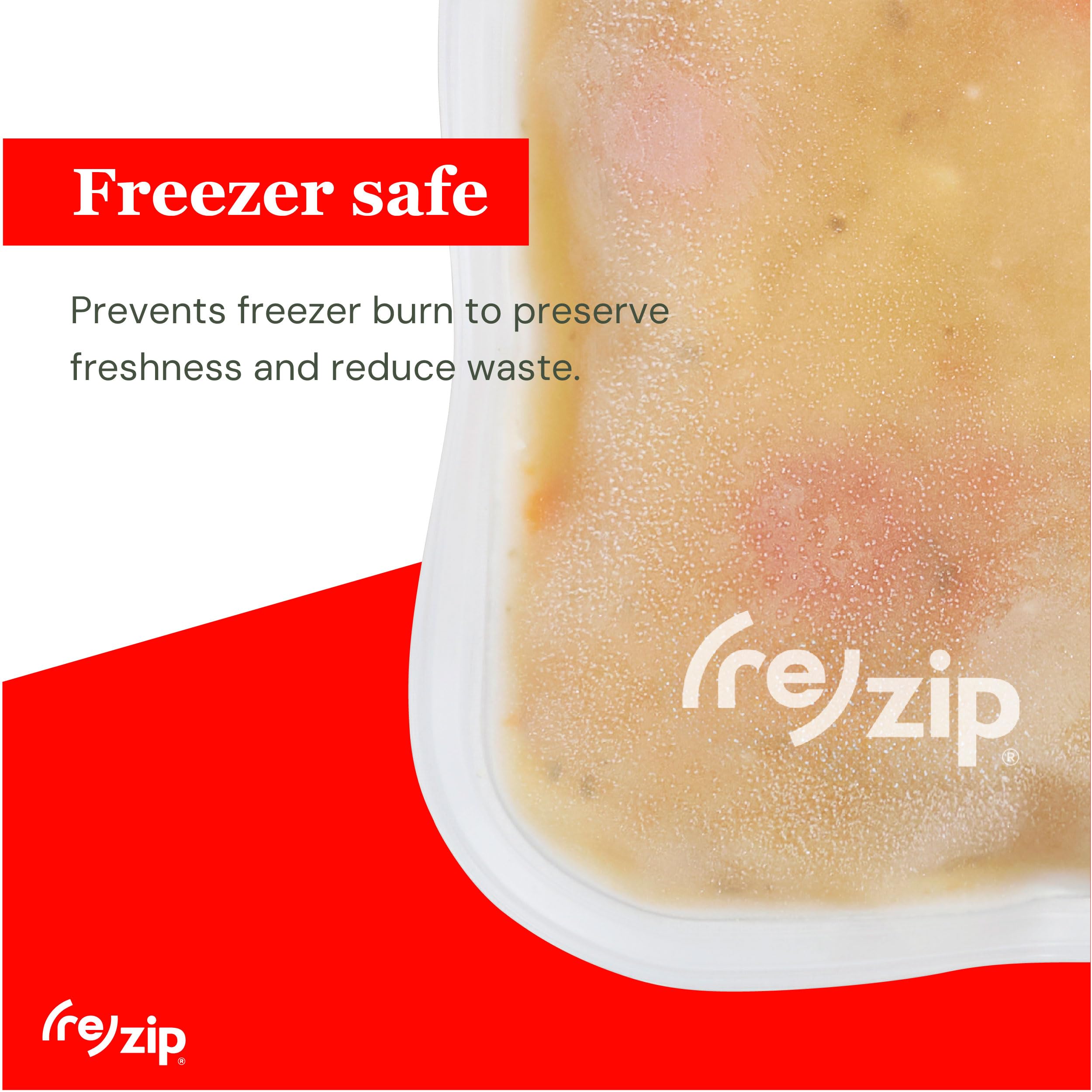 (re) zip Gallon Reusable Storage Bags, BPA-Free, Leakproof, Food-Grade 100% Food-Safe PEVA, for Food Storage and Freezer Use, Holds 16 cups | 128 fl oz, 4-Pack (Clear)